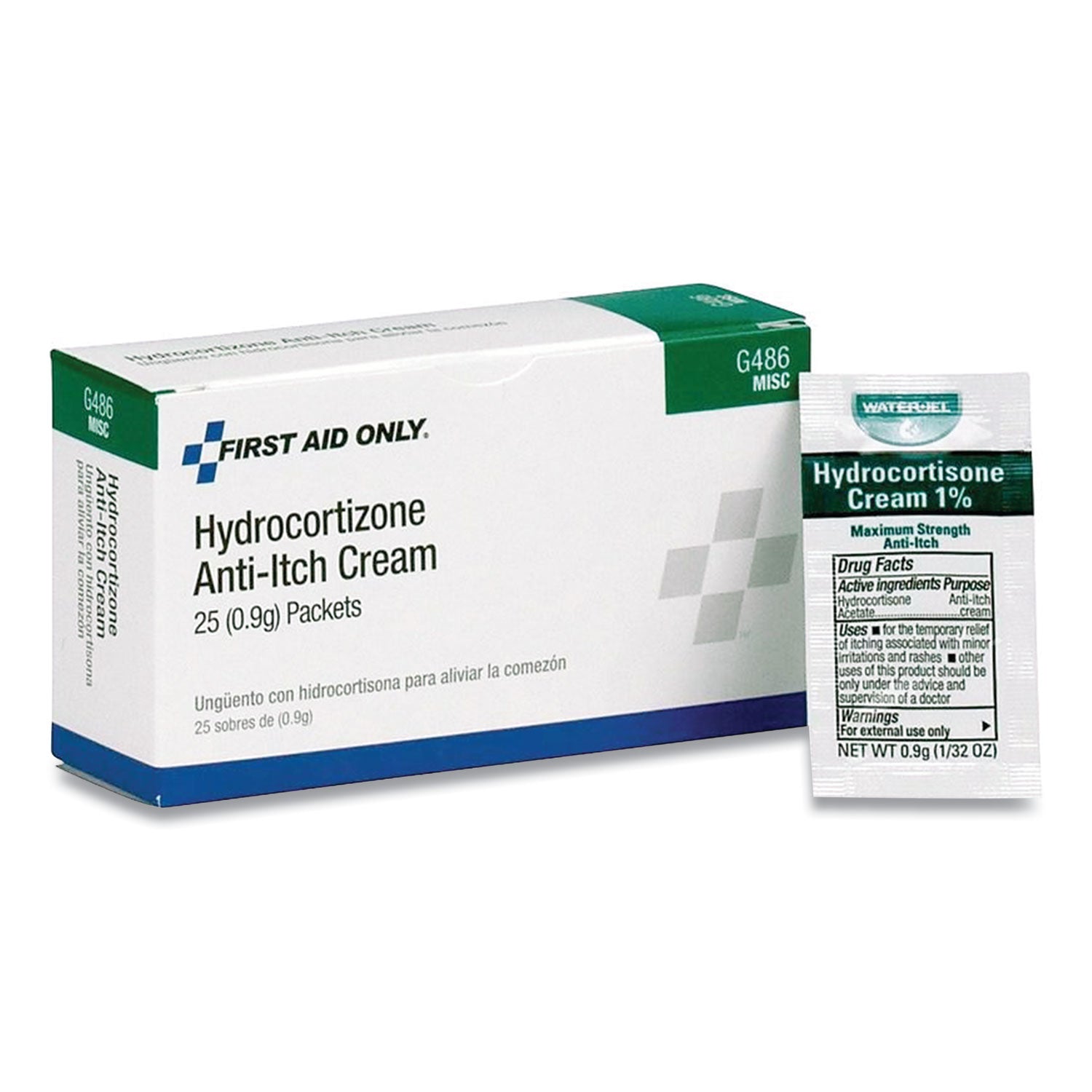 First Aid Only™ Hydrocortisone Anti-Itch Cream, 0.03 oz Packet, 25/Box