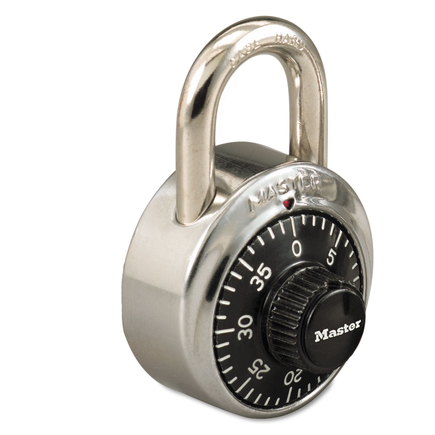 Combination Stainless Steel Padlock, 1.87" Wide, Black/Silver