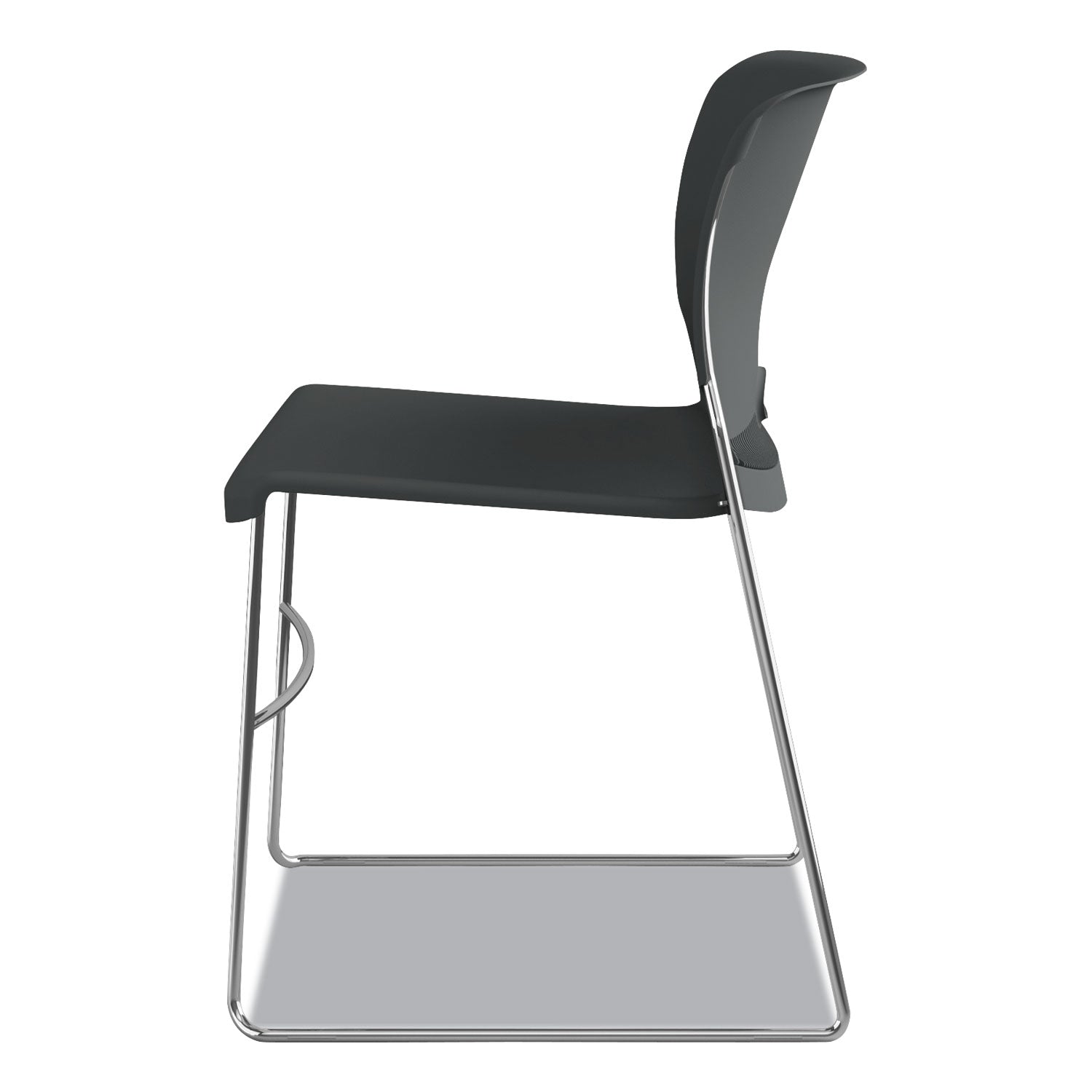 HON® Olson Stacker High Density Chair, Supports Up to 300 lb, 17.75" Seat Height, Lava Seat, Lava Back, Chrome Base, 4/Carton