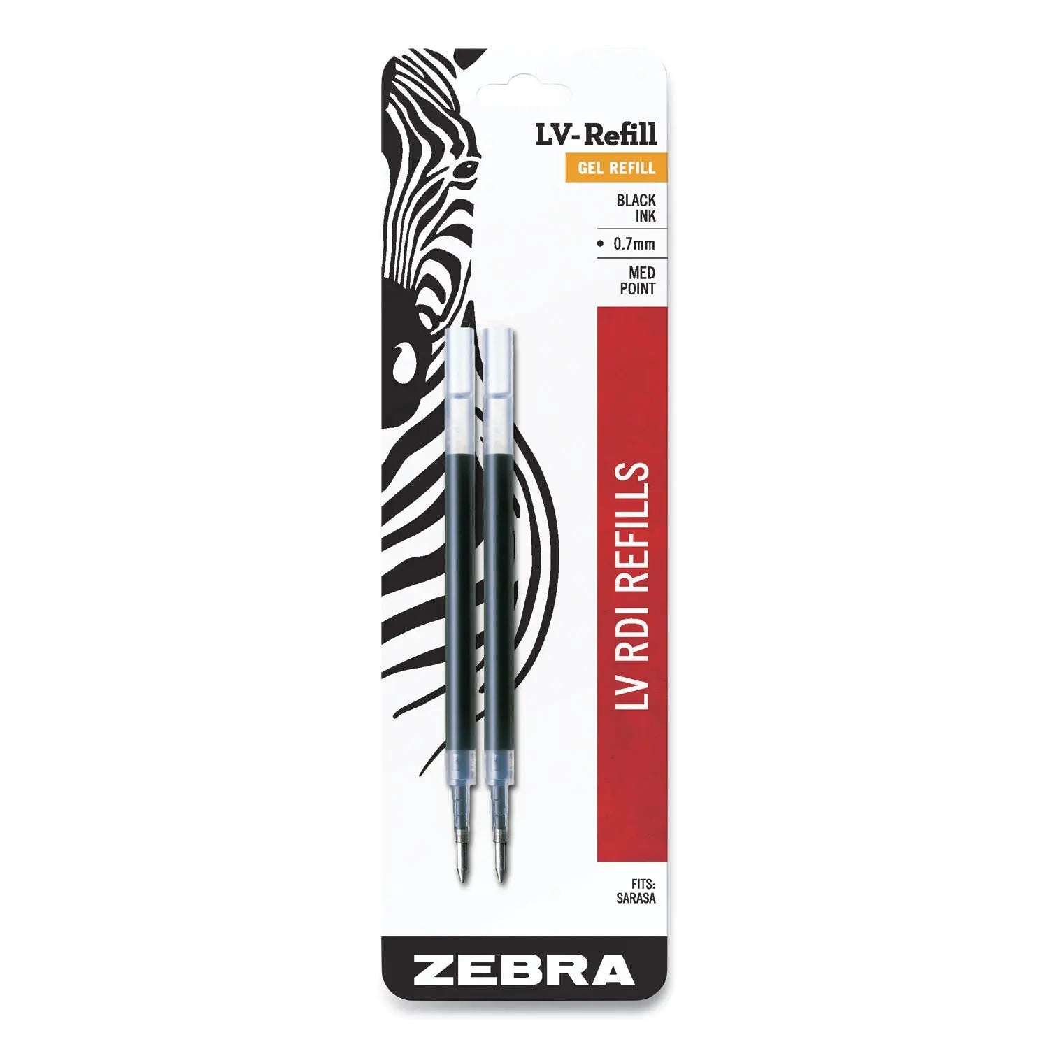 Zebra® Jf Refill For Jimnie, Sarasa, Ecosarasa, Orbitz, Z-Grip And Gr8 Gel Roller Ball Pens, Medium Conical Tip, Black Ink, 2/pack Zebra® Flipcost