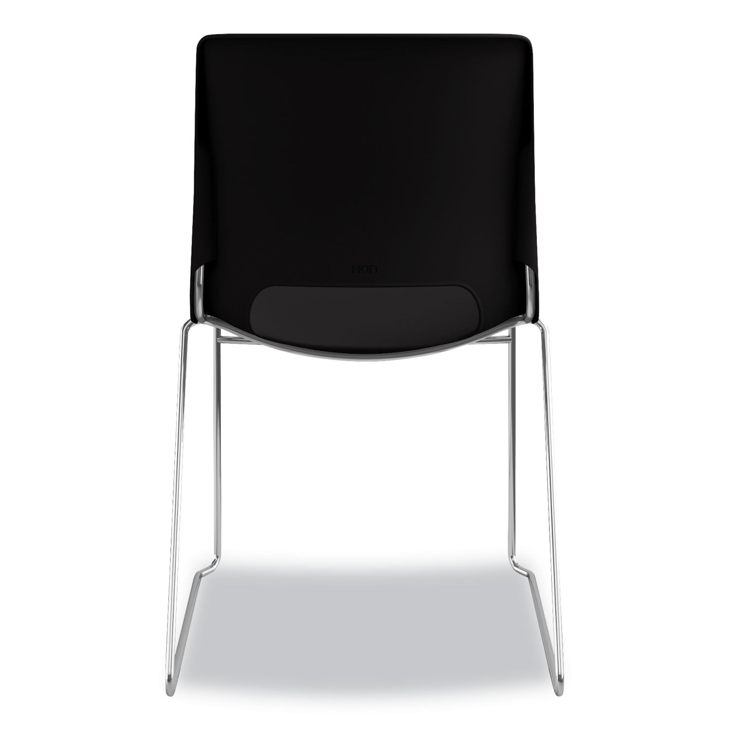 HON® Motivate High-Density Stacking Chair, Supports Up to 300 lb, 17.75" Seat Height, Onyx Seat, Black Back, Chrome Base, 4/Carton