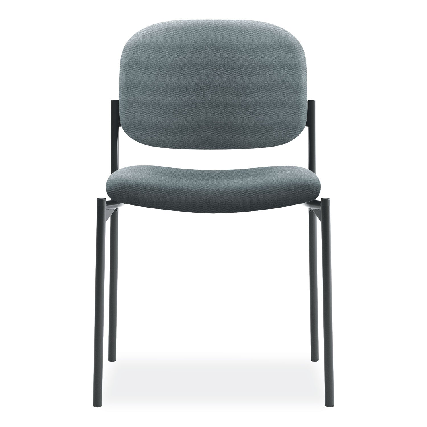 HON® VL606 Stacking Guest Chair without Arms, Fabric Upholstery, 21.25" x 21" x 32.75", Charcoal Seat, Charcoal Back, Black Base