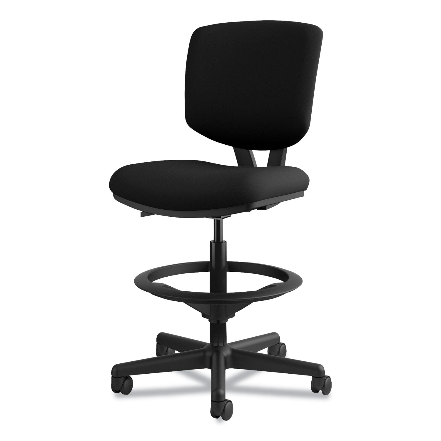 HON® Volt Series Adjustable Task Stool, Supports Up to 275 lb, 22.88" to 32.38" Seat Height, Black