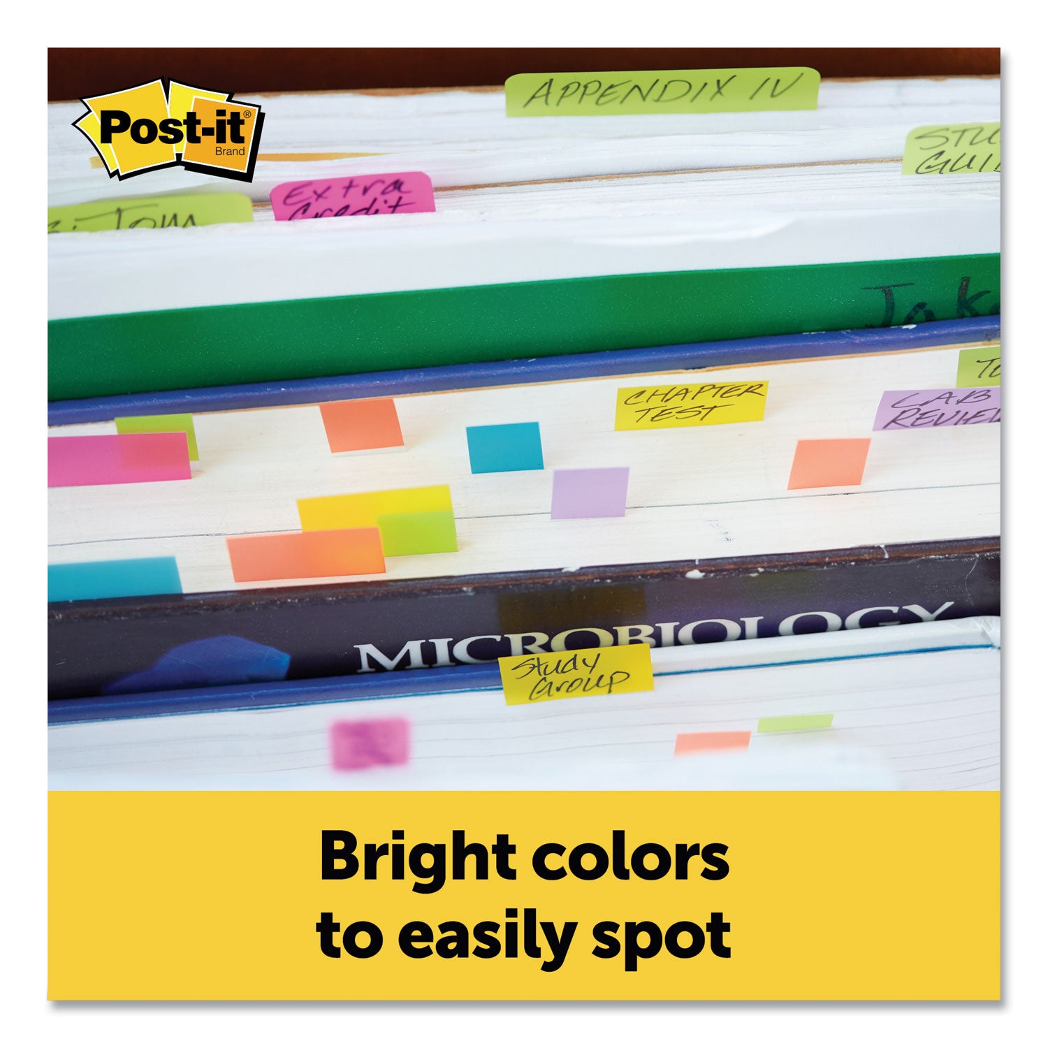 Post-it® Page Flag Markers, Assorted Brights, 100 Flags/Pad, 5 Pads/Pack