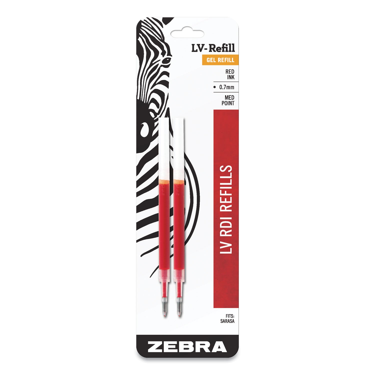 JF Refill for Jimnie, Sarasa, ecoSarasa, Orbitz, Z-Grip and GR8 Gel Roller Ball Pens, Medium Conical Tip, Red Ink, 2/Pack