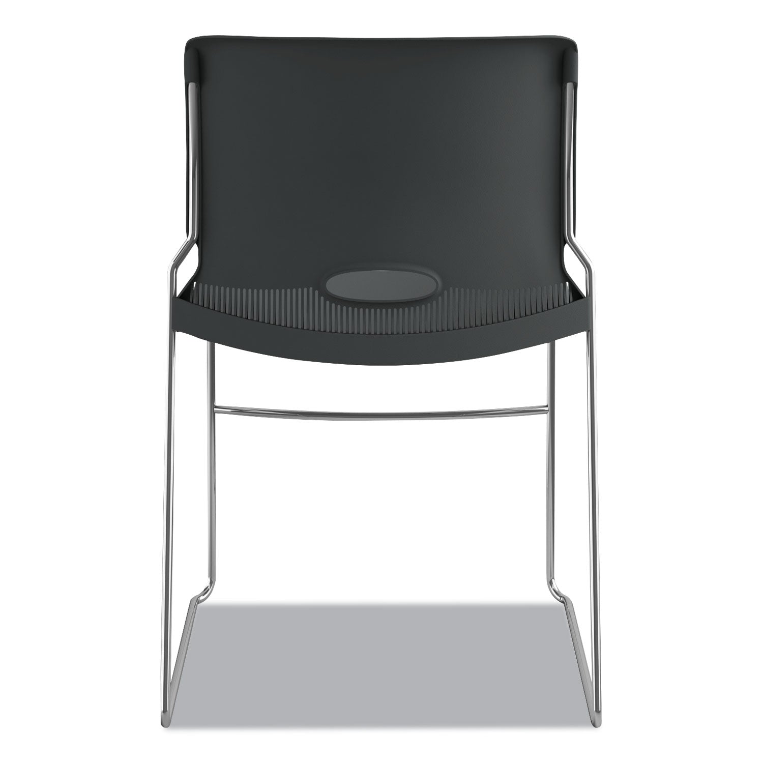 HON® Olson Stacker High Density Chair, Supports Up to 300 lb, 17.75" Seat Height, Lava Seat, Lava Back, Chrome Base, 4/Carton