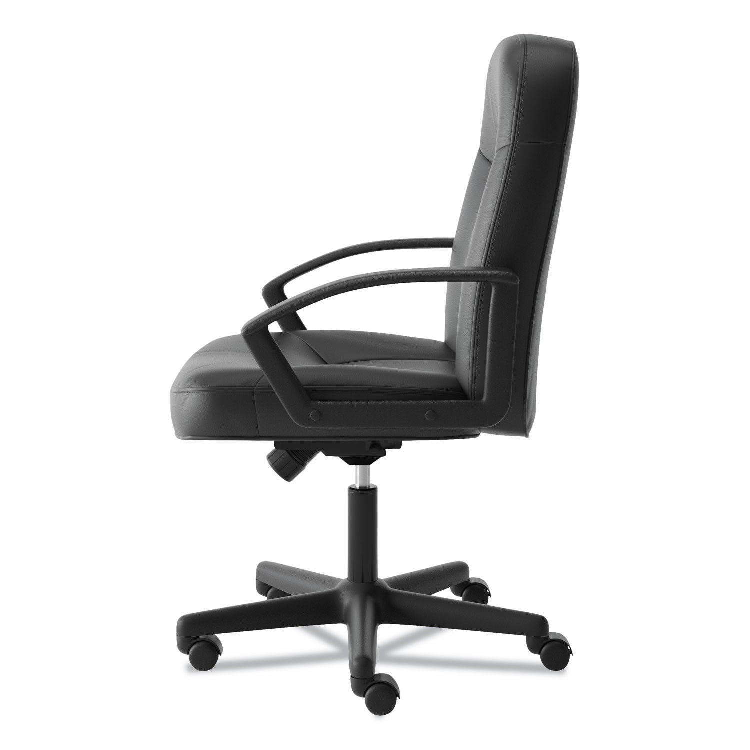 HON® HVL601 Series Executive High-Back Leather Chair, Supports Up to 250 lb, 17.44" to 20.94" Seat Height, Black