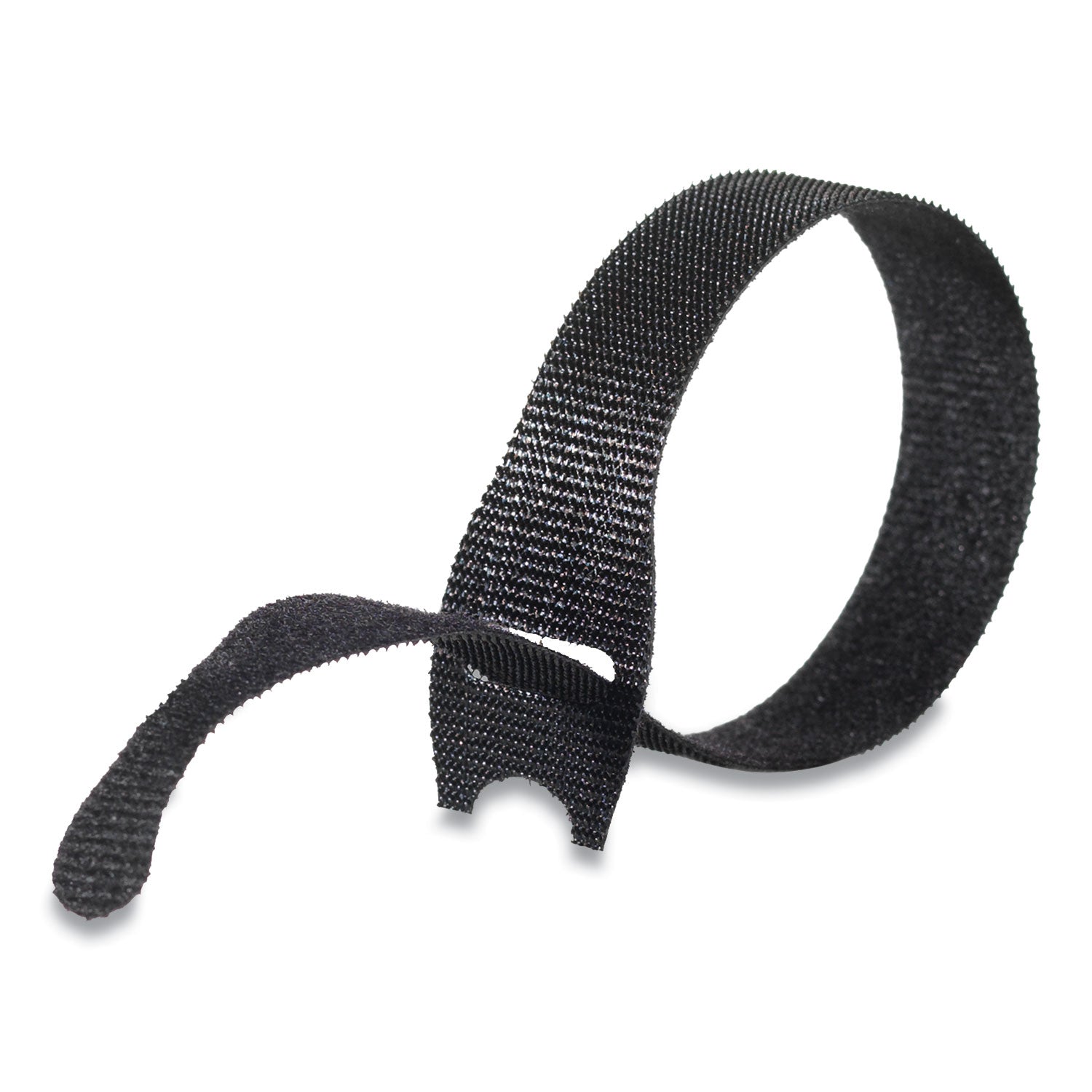 VELCRO® Brand ONE-WRAP Pre-Cut Thin Ties, 0.5" x 8", Black, 50/Pack