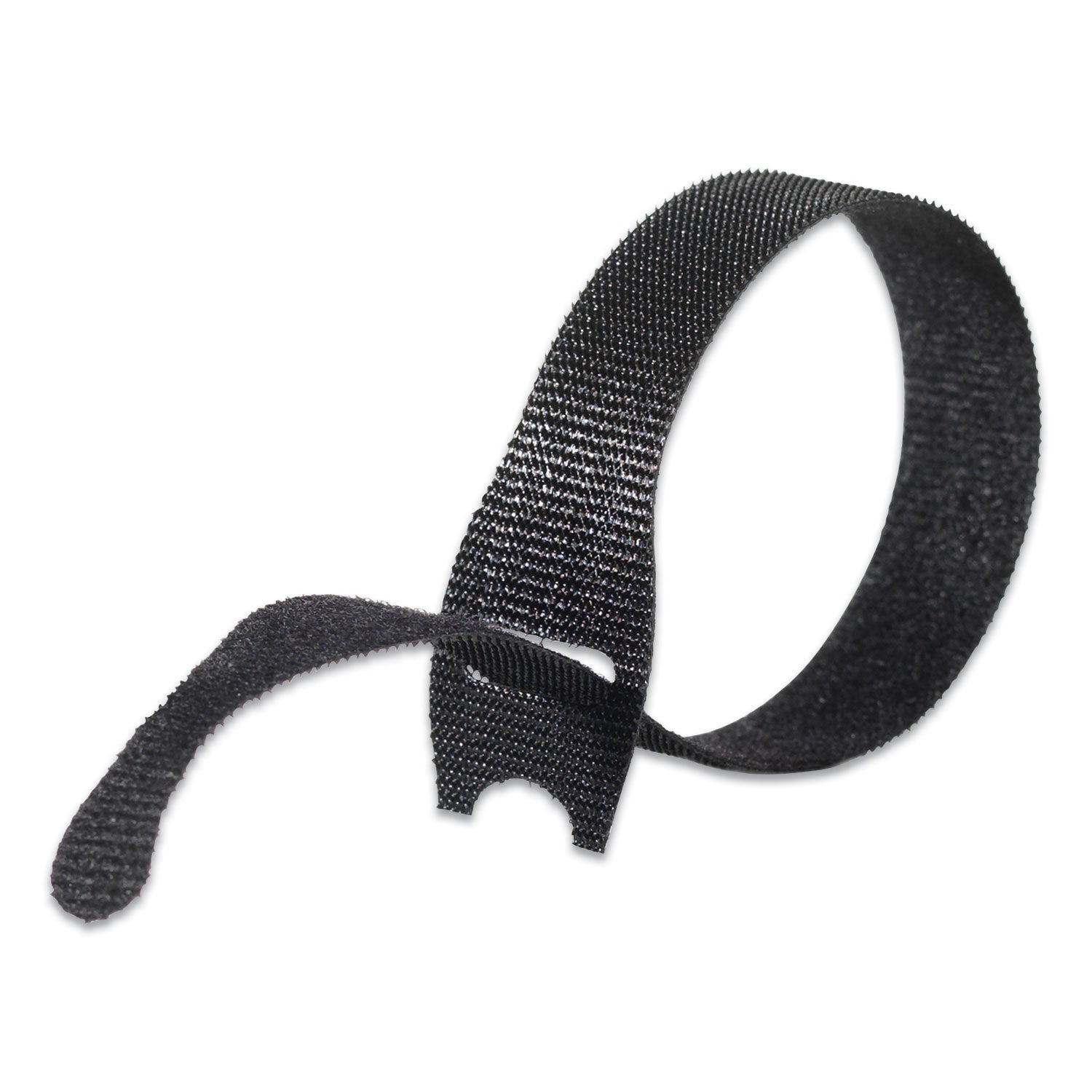 VELCRO® Brand ONE-WRAP Pre-Cut Thin Ties, 0.5" x 8", Black/Gray, 50/Pack