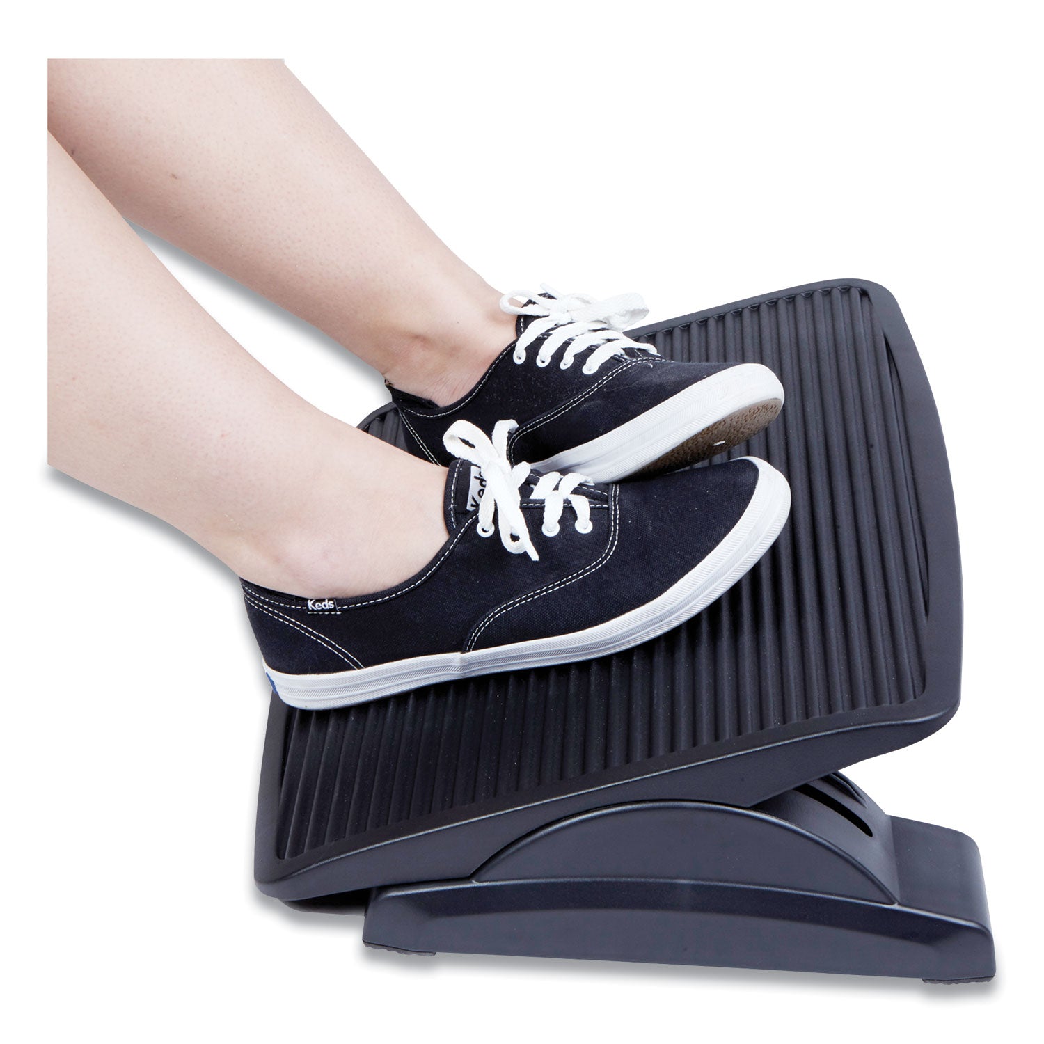 Mind Reader Adjustable Height Ergonomic Footrest, 17.62w x 14d x 3.75h, Black