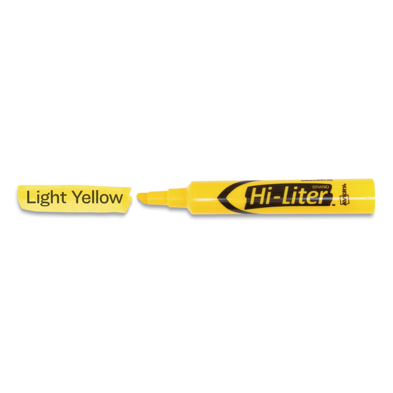 Avery® HI-LITER Desk-Style Highlighters, Yellow Ink, Chisel Tip, Yellow/Black Barrel, Dozen