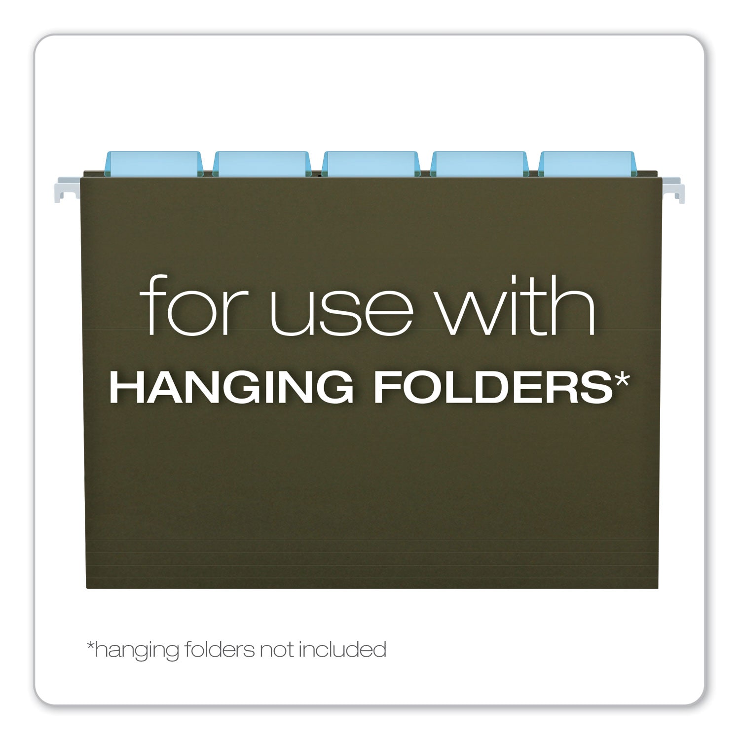 Pendaflex® Transparent Colored Tabs For Hanging File Folders, 1/5-Cut, Blue, 2" Wide, 25/Pack