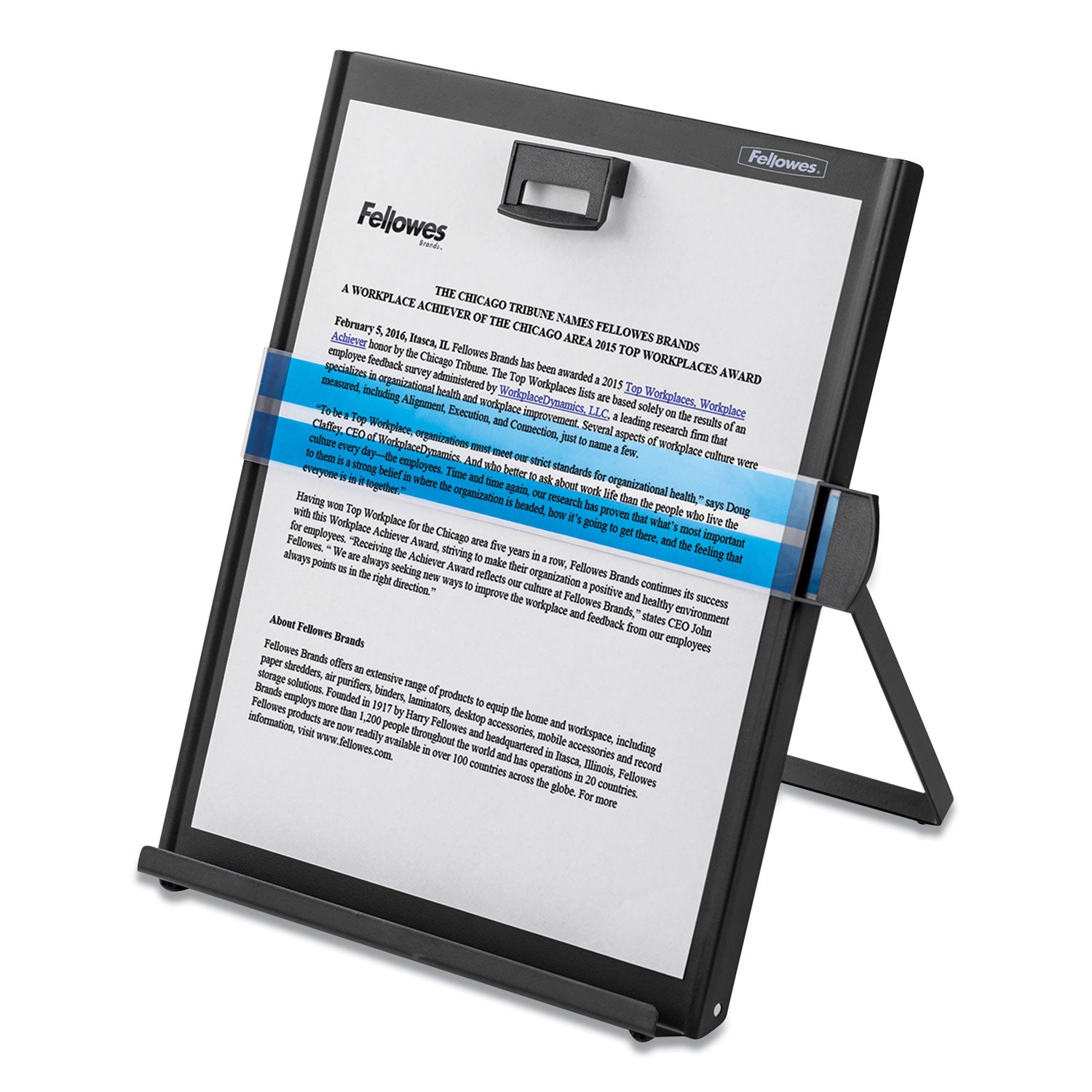 Fellowes® Metal Copyholder, 200 Sheet Capacity, Steel, Black