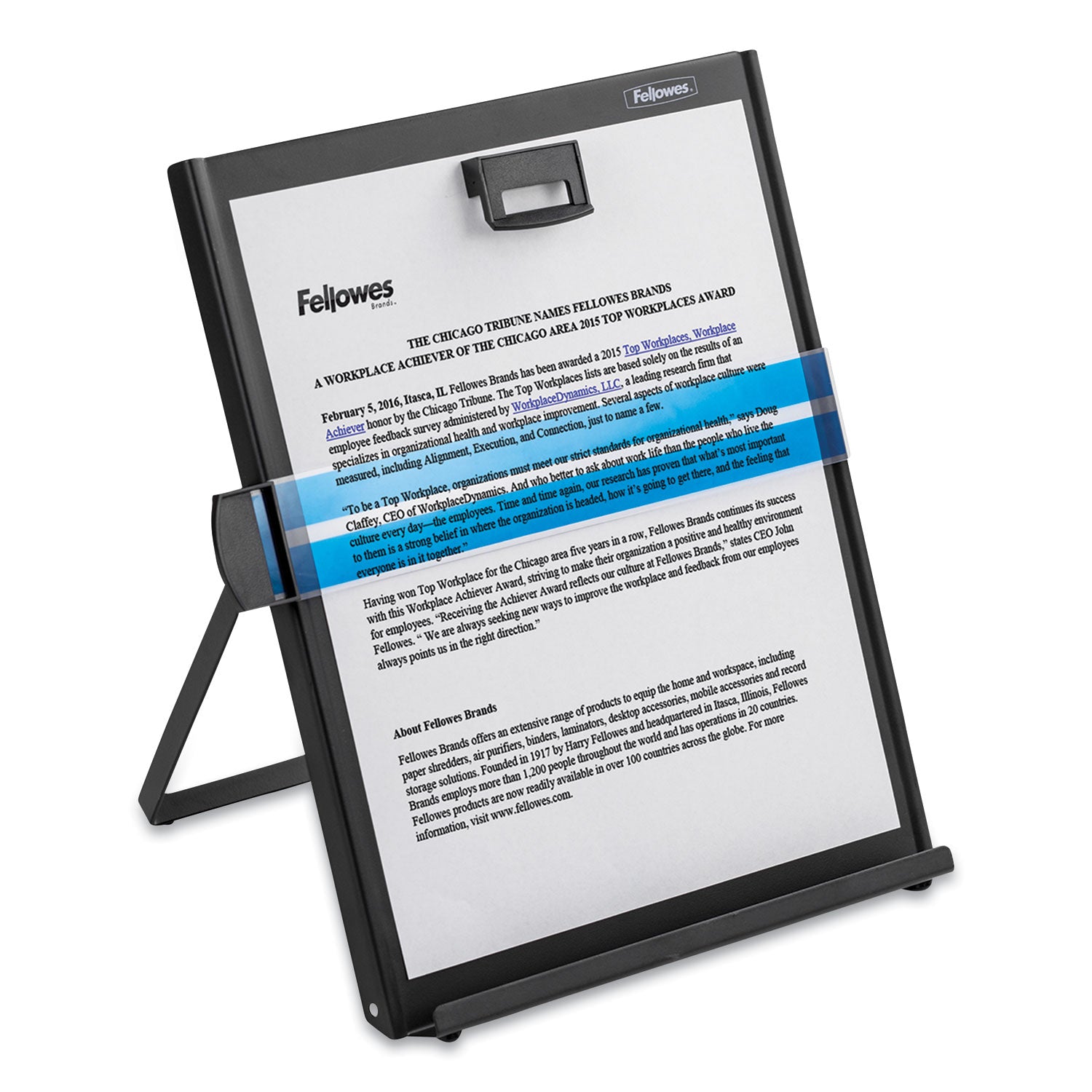 Fellowes® Metal Copyholder, 200 Sheet Capacity, Steel, Black