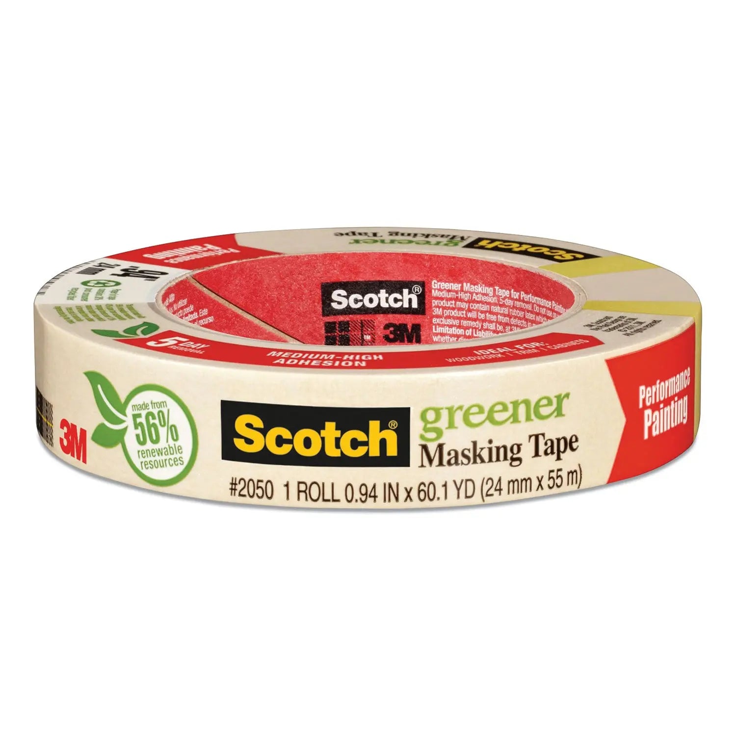 Scotch® Greener Masking Tape 2050, 3" Core, 0.94" X 60 Yds, Beige Scotch® Flipcost