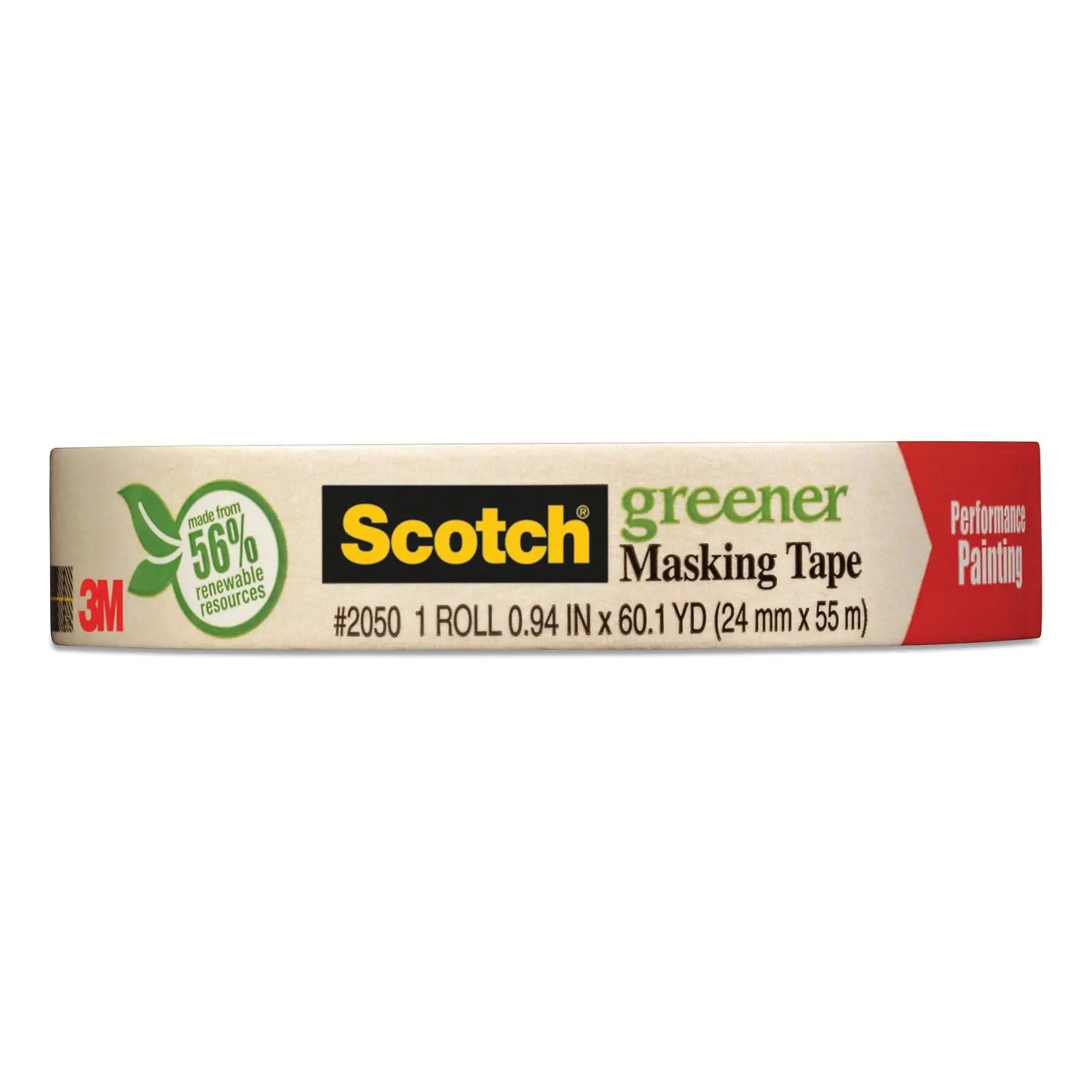 Scotch® Greener Masking Tape 2050, 3" Core, 0.94" X 60 Yds, Beige Scotch® Flipcost