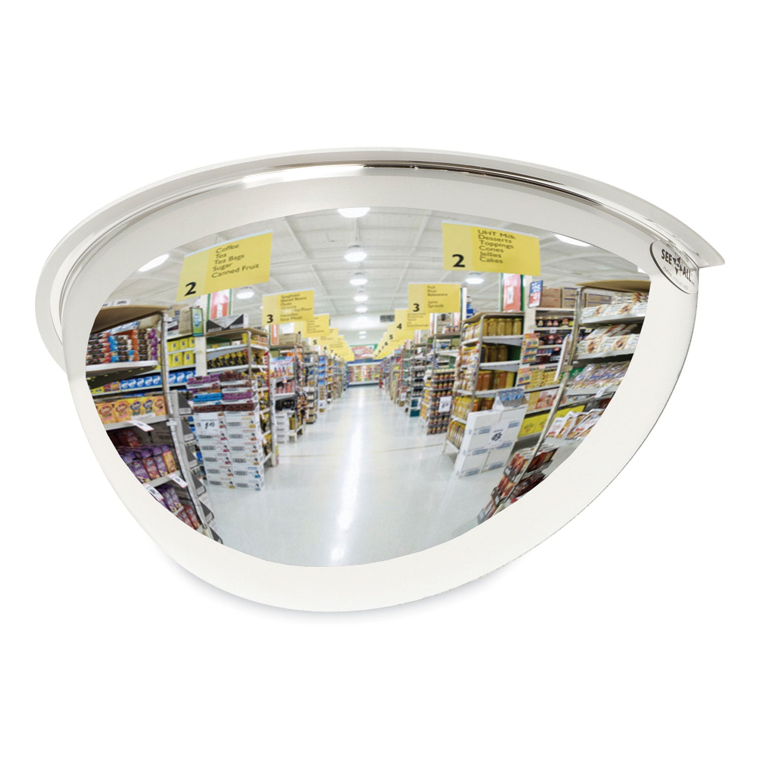 Half-Dome Convex Security Mirror, Half-Dome, 18" Diameter