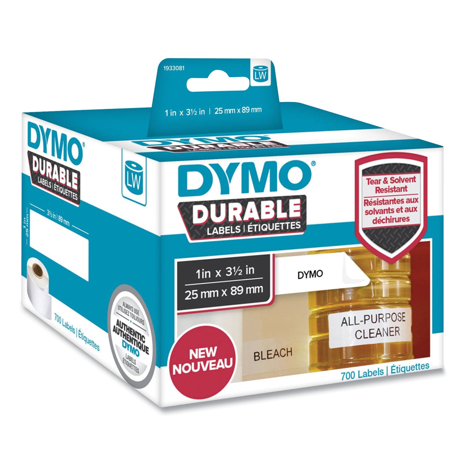 LW Durable Multi-Purpose Labels, 1" x 3.5", White, 700 Labels/Roll DYMO® Flipcost