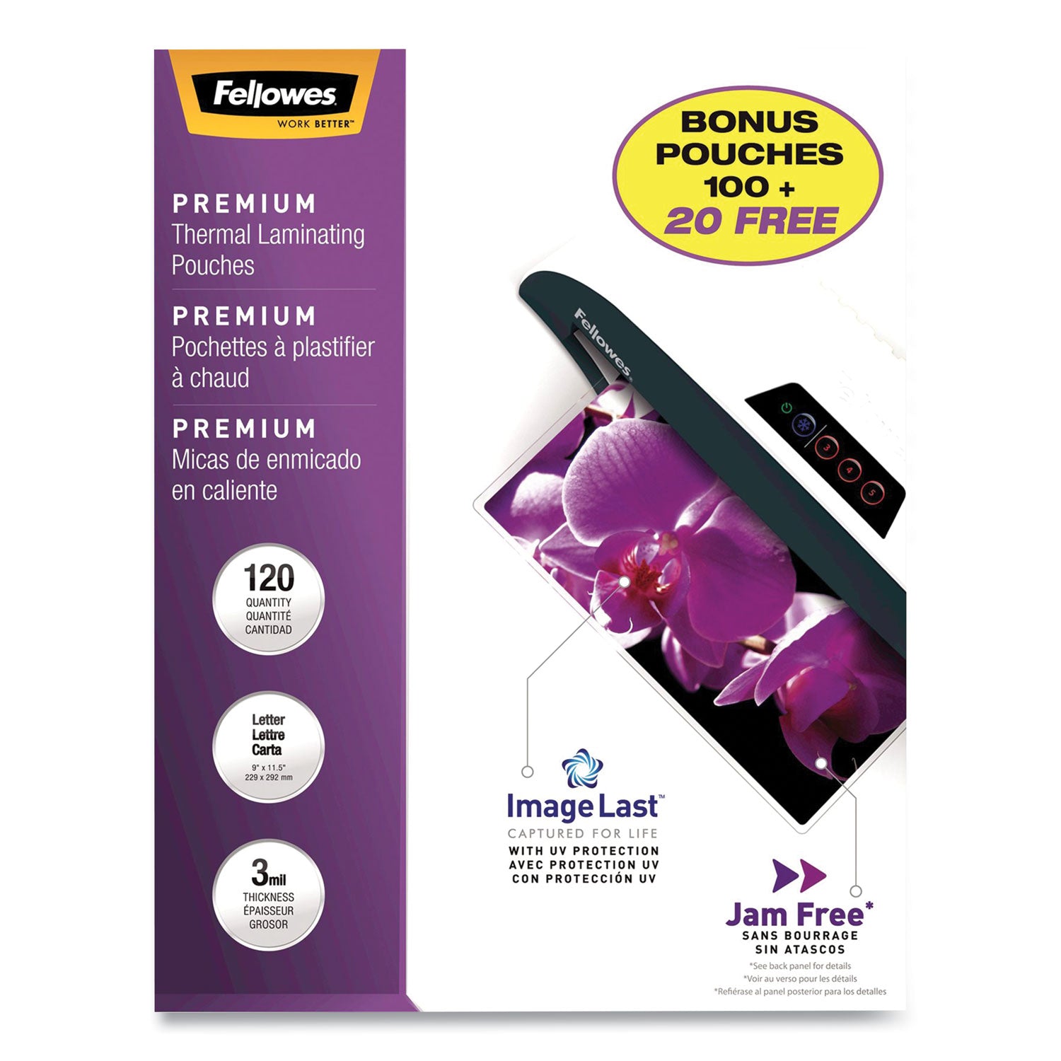 ImageLast Laminating Pouches with UV Protection, 3 mil, 9" x 11.5", Clear, 120/Pack