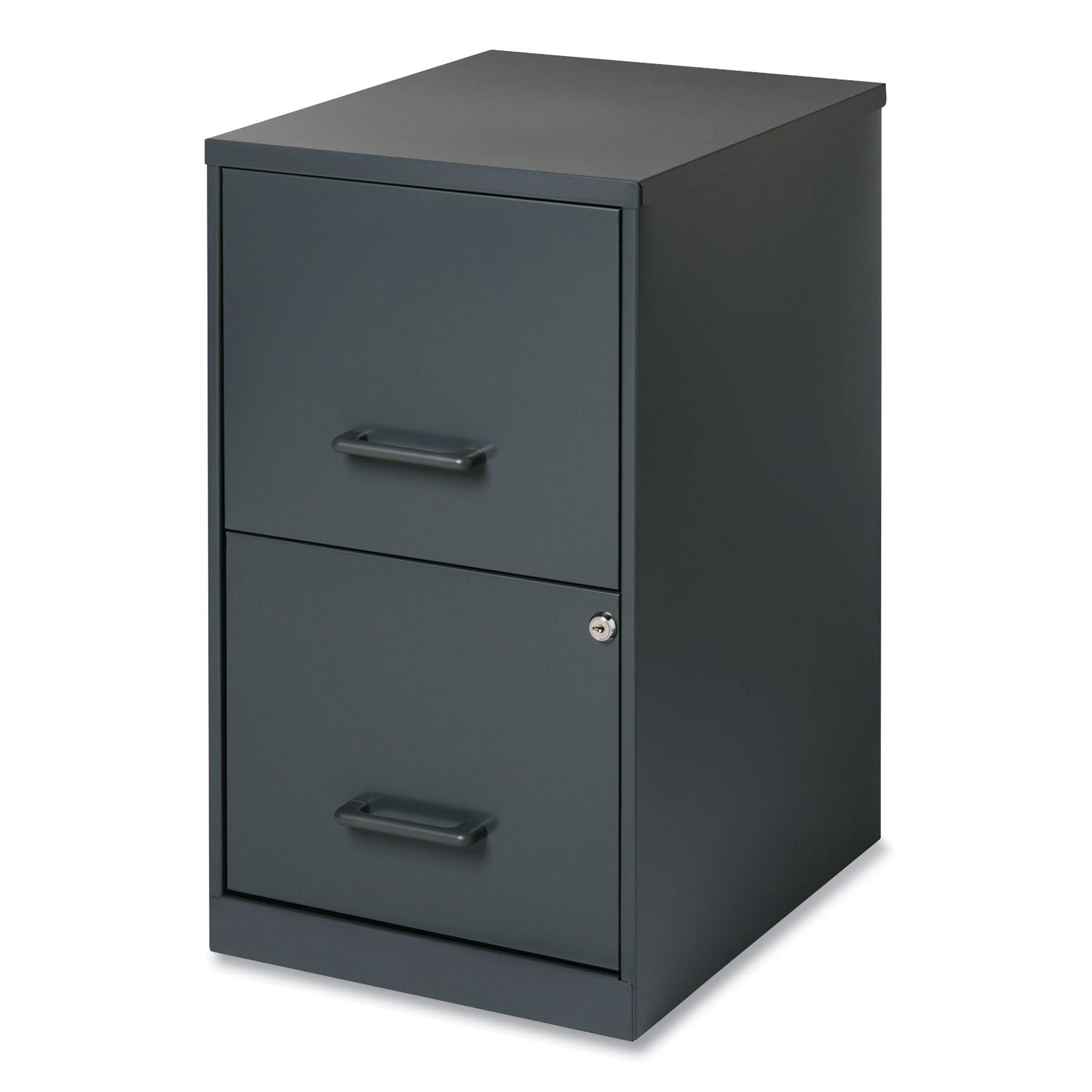 Two-Drawer Vertical File Cabinet, 2 Letter-Size File Drawers, Graphite, 14.25" x 18" x 24.5" Office Designs Flipcost