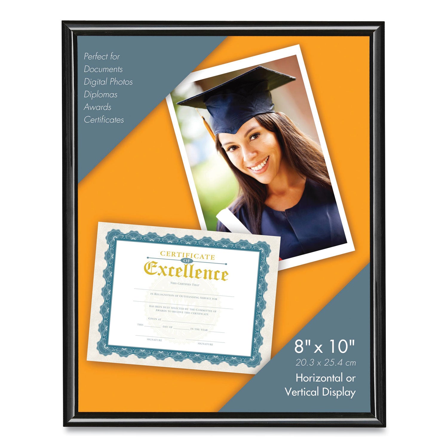 U-Channel Document Frame, 8 x 10, Black