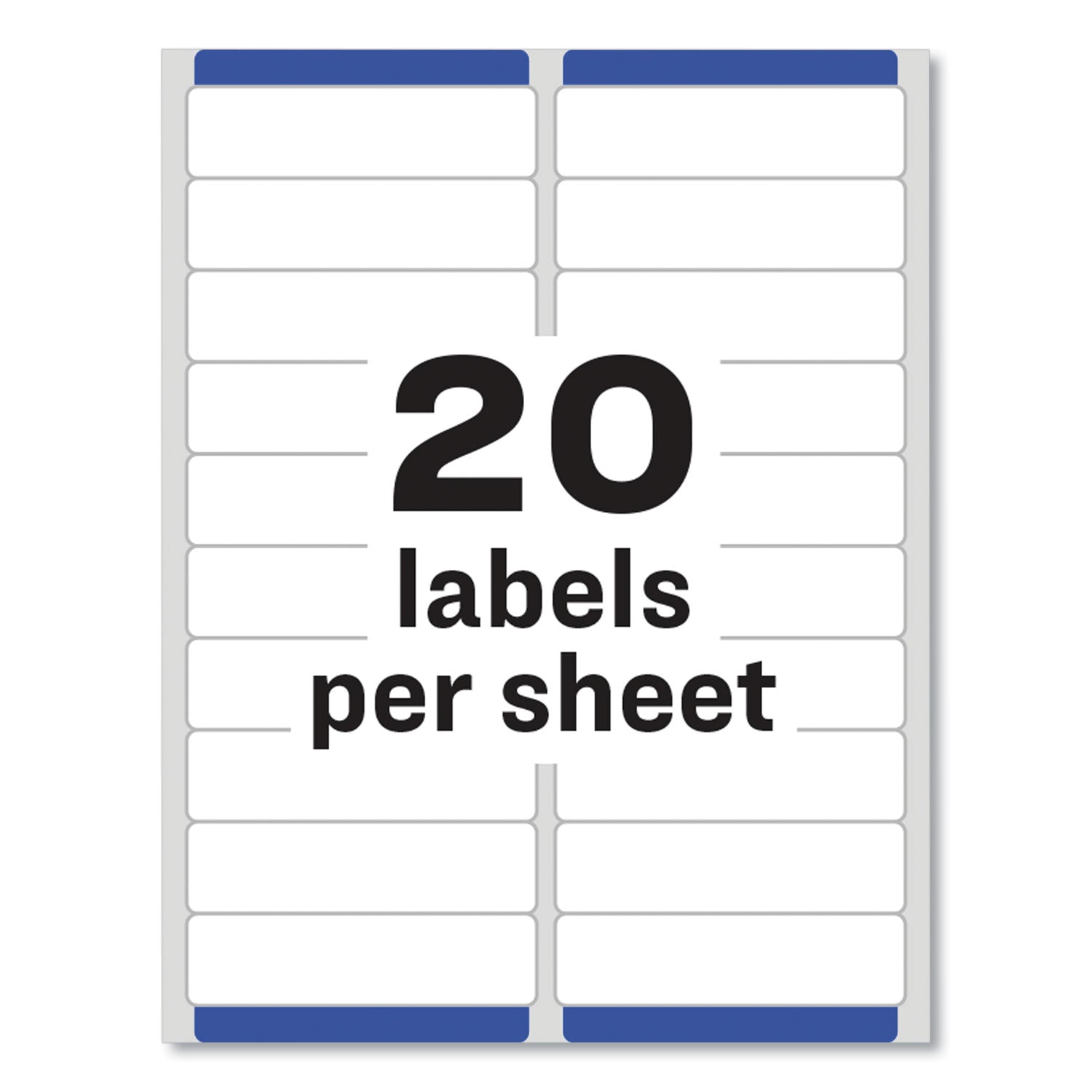 Avery® Easy Peel White Address Labels w/ Sure Feed Technology, Laser Printers, 1 x 4, White, 20/Sheet, 250 Sheets/Box