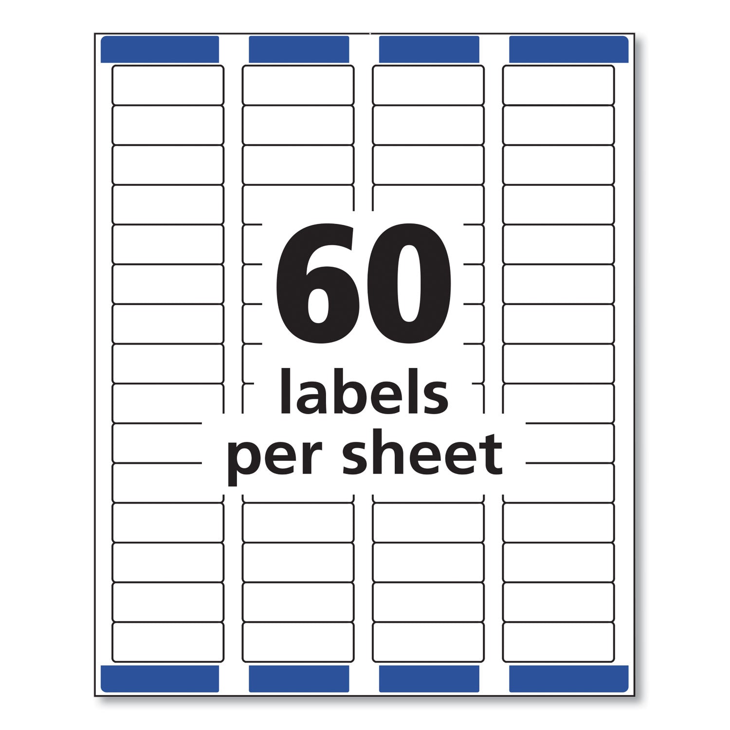 Avery® Easy Peel White Address Labels w/ Sure Feed Technology, Laser Printers, 0.66 x 1.75, White, 60/Sheet, 100 Sheets/Pack