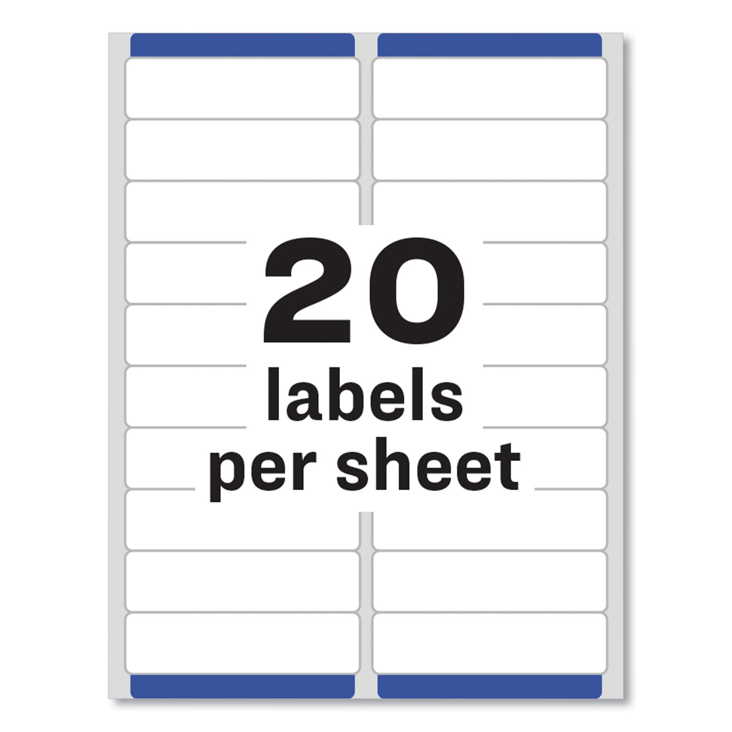 Avery® Easy Peel White Address Labels w/ Sure Feed Technology, Laser Printers, 1 x 4, White, 20/Sheet, 25 Sheets/Pack