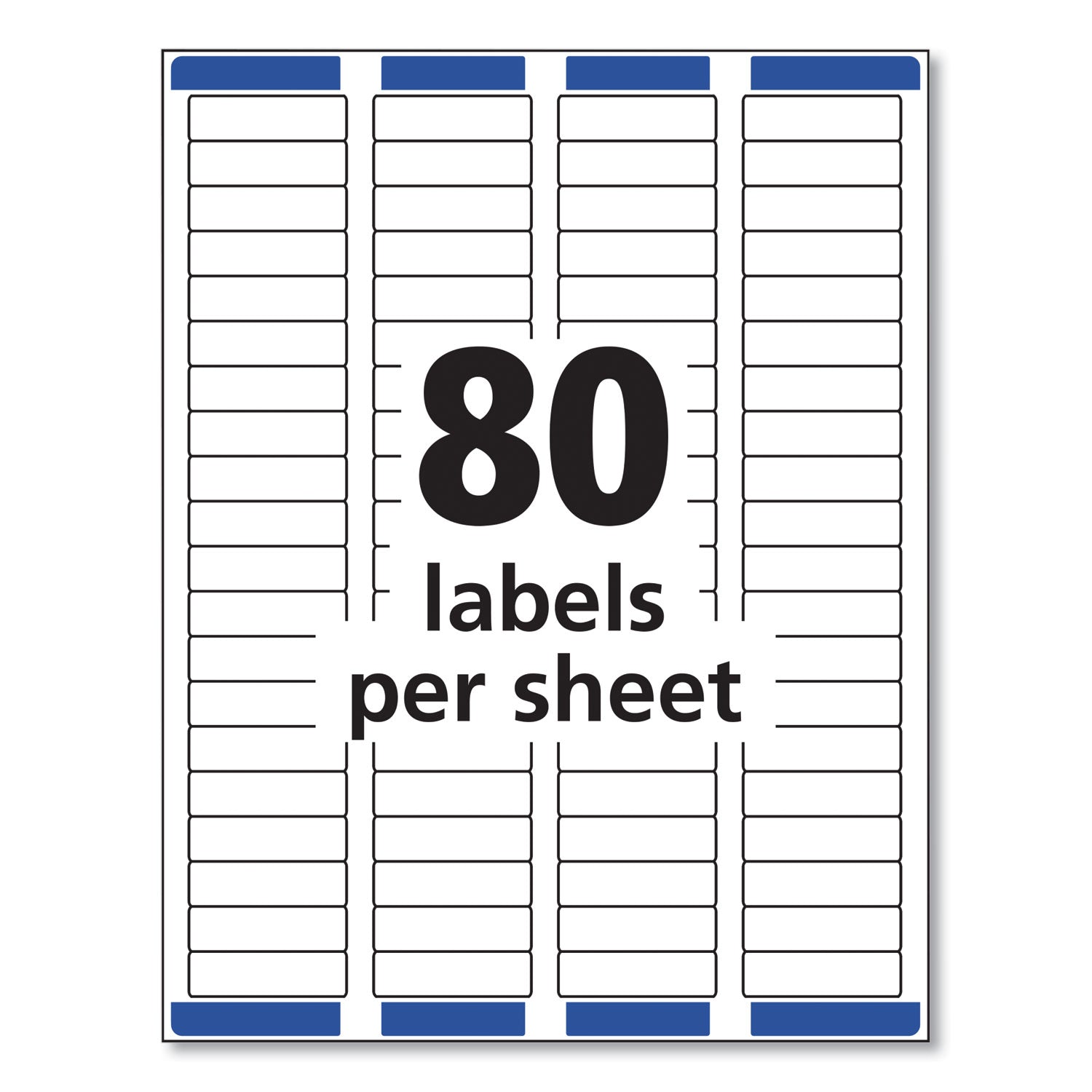 Avery® Easy Peel White Address Labels w/ Sure Feed Technology, Laser Printers, 0.5 x 1.75, White, 80/Sheet, 100 Sheets/Box