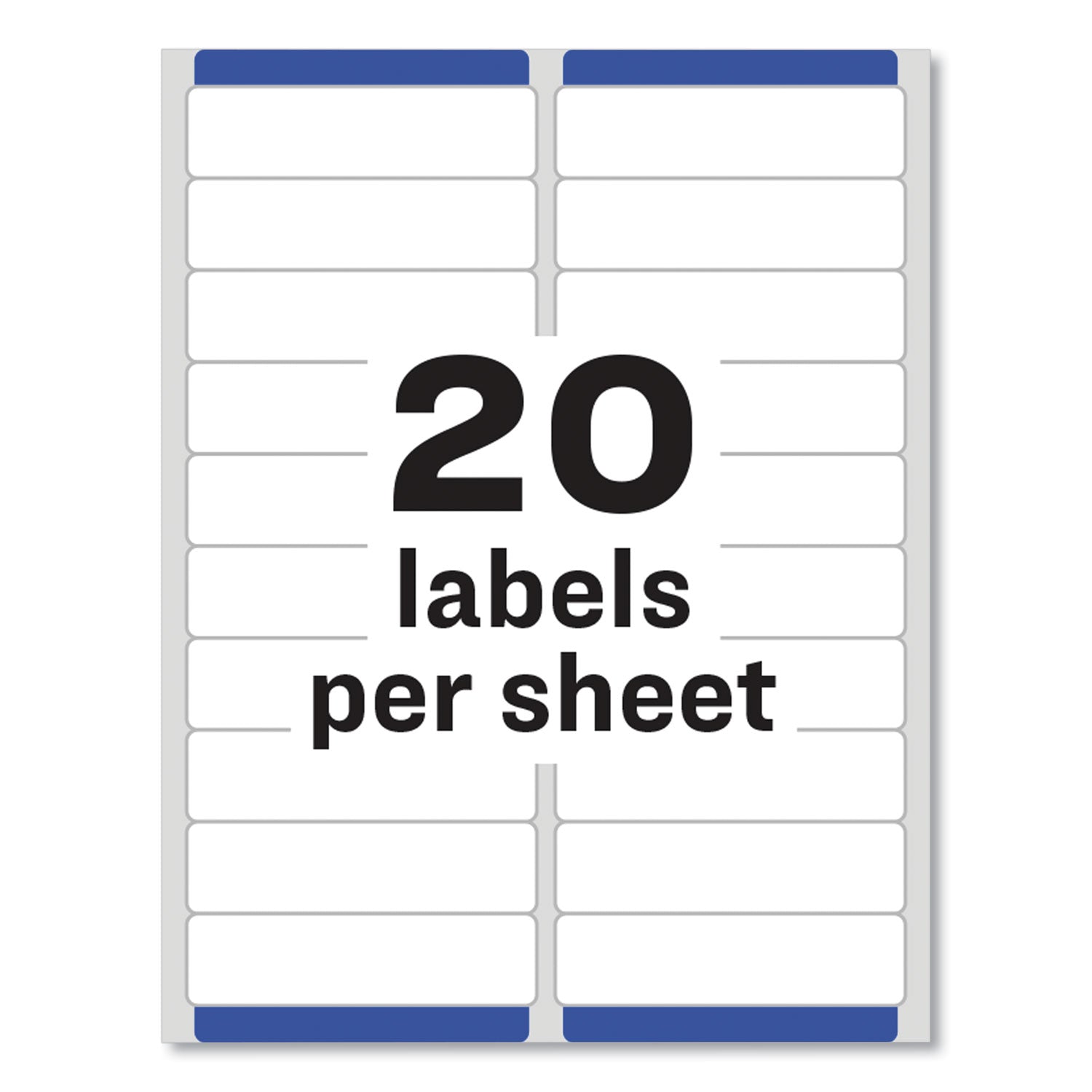 Avery® Easy Peel White Address Labels w/ Sure Feed Technology, Inkjet Printers, 1 x 4, White, 20/Sheet, 25 Sheets/Pack