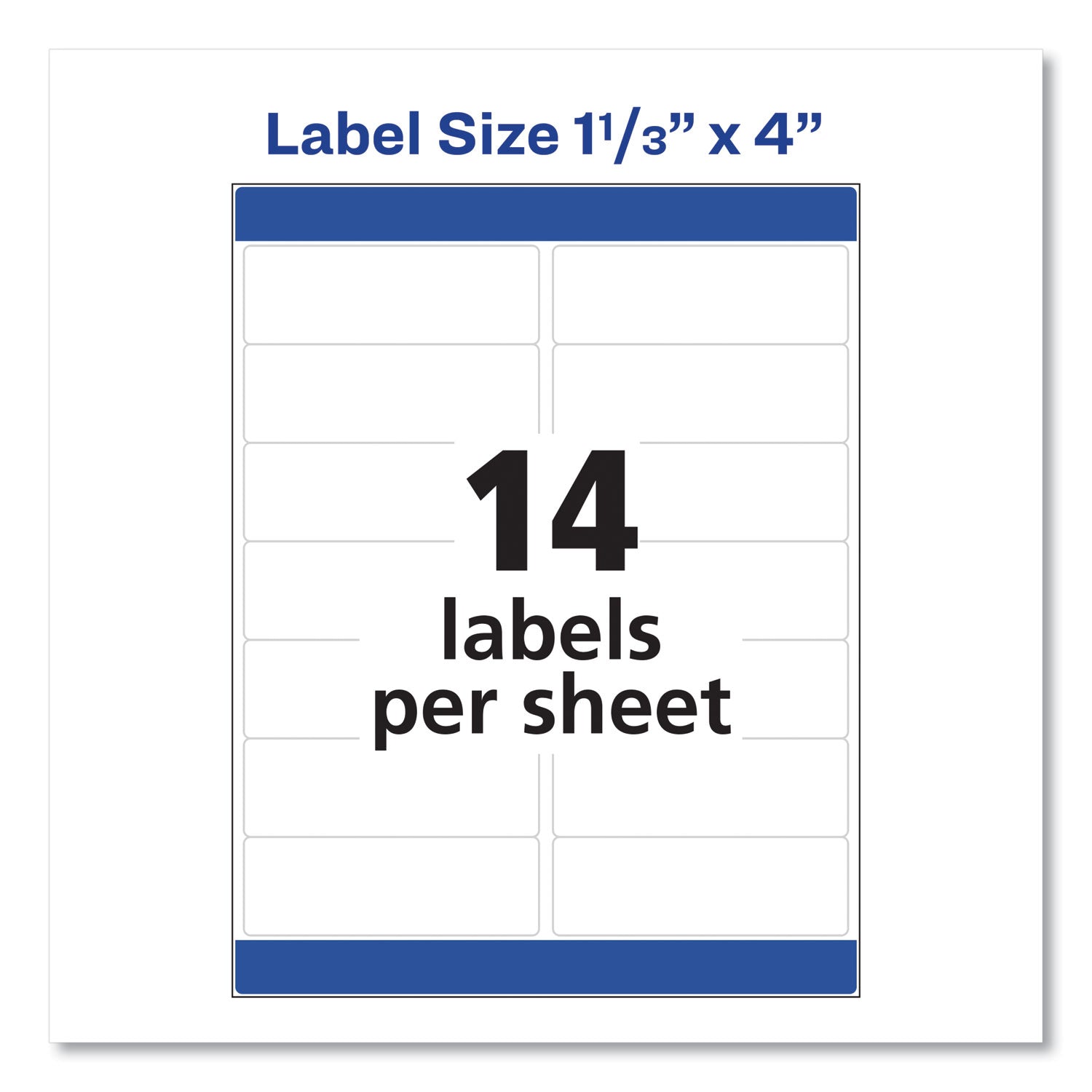 Avery® Easy Peel White Address Labels w/ Sure Feed Technology, Inkjet Printers, 1.33 x 4, White, 14/Sheet, 25 Sheets/Pack