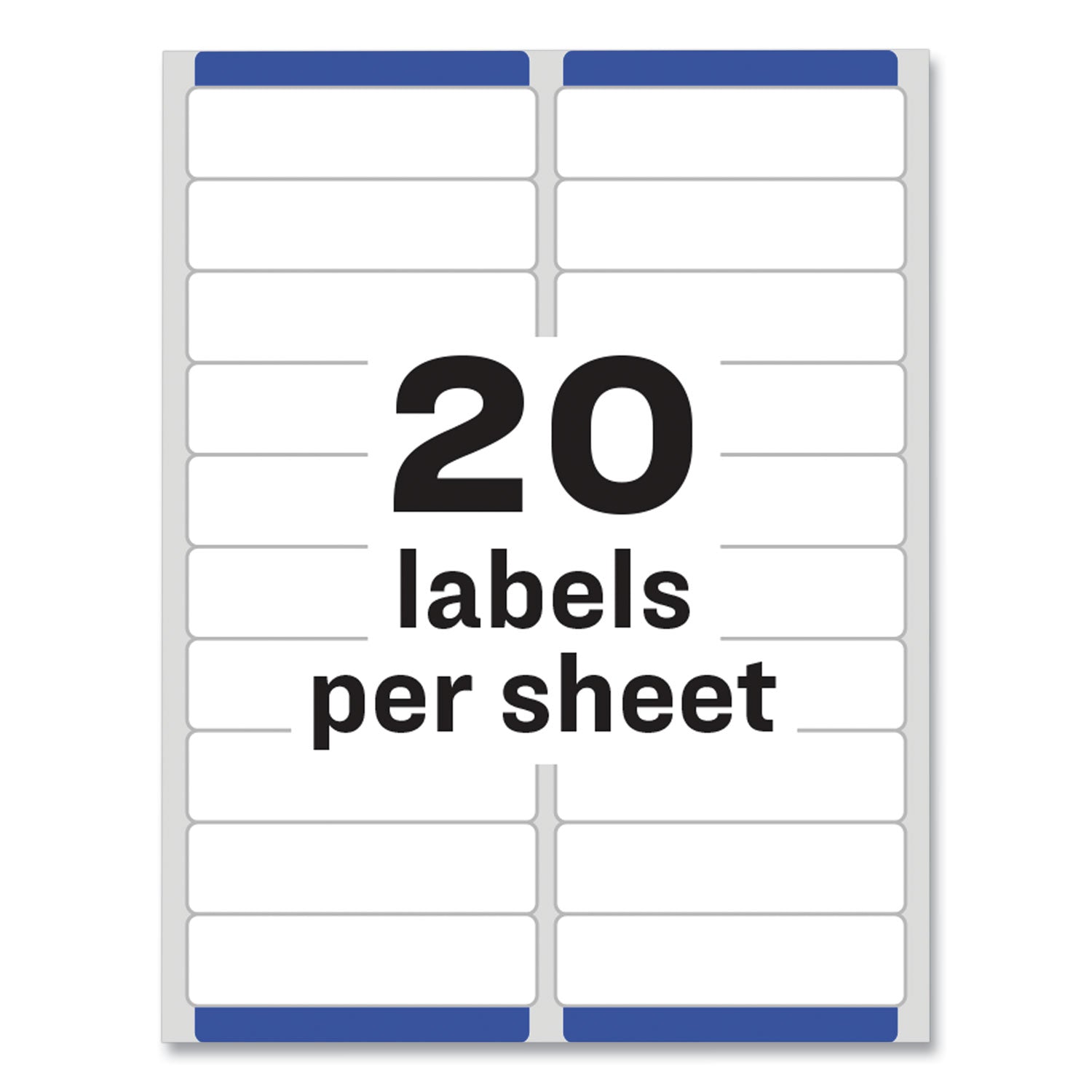 Avery® Easy Peel White Address Labels w/ Sure Feed Technology, Laser Printers, 1 x 4, White, 20/Sheet, 100 Sheets/Box