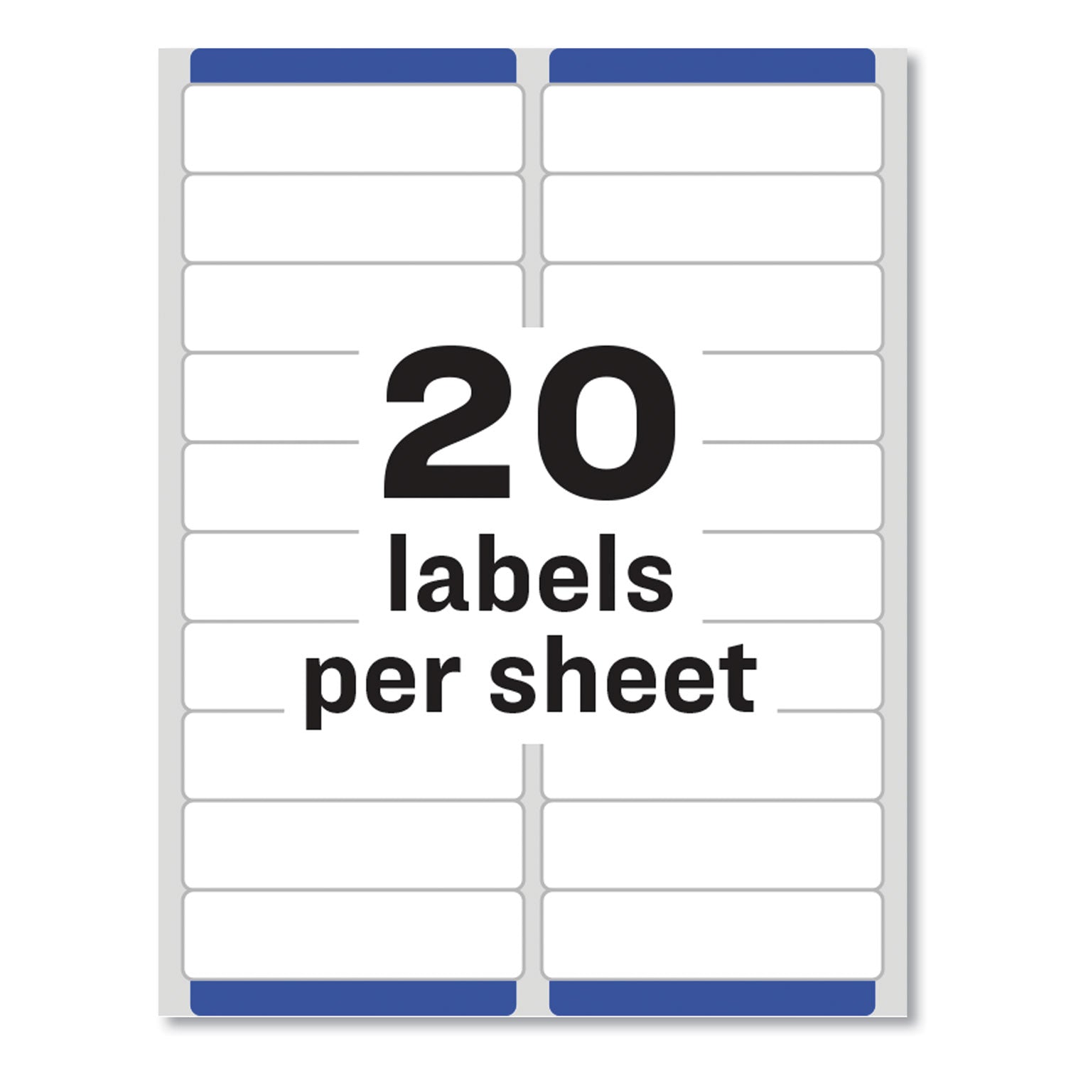 Avery® Easy Peel White Address Labels w/ Sure Feed Technology, Inkjet Printers, 1 x 4, White, 20/Sheet, 100 Sheets/Box