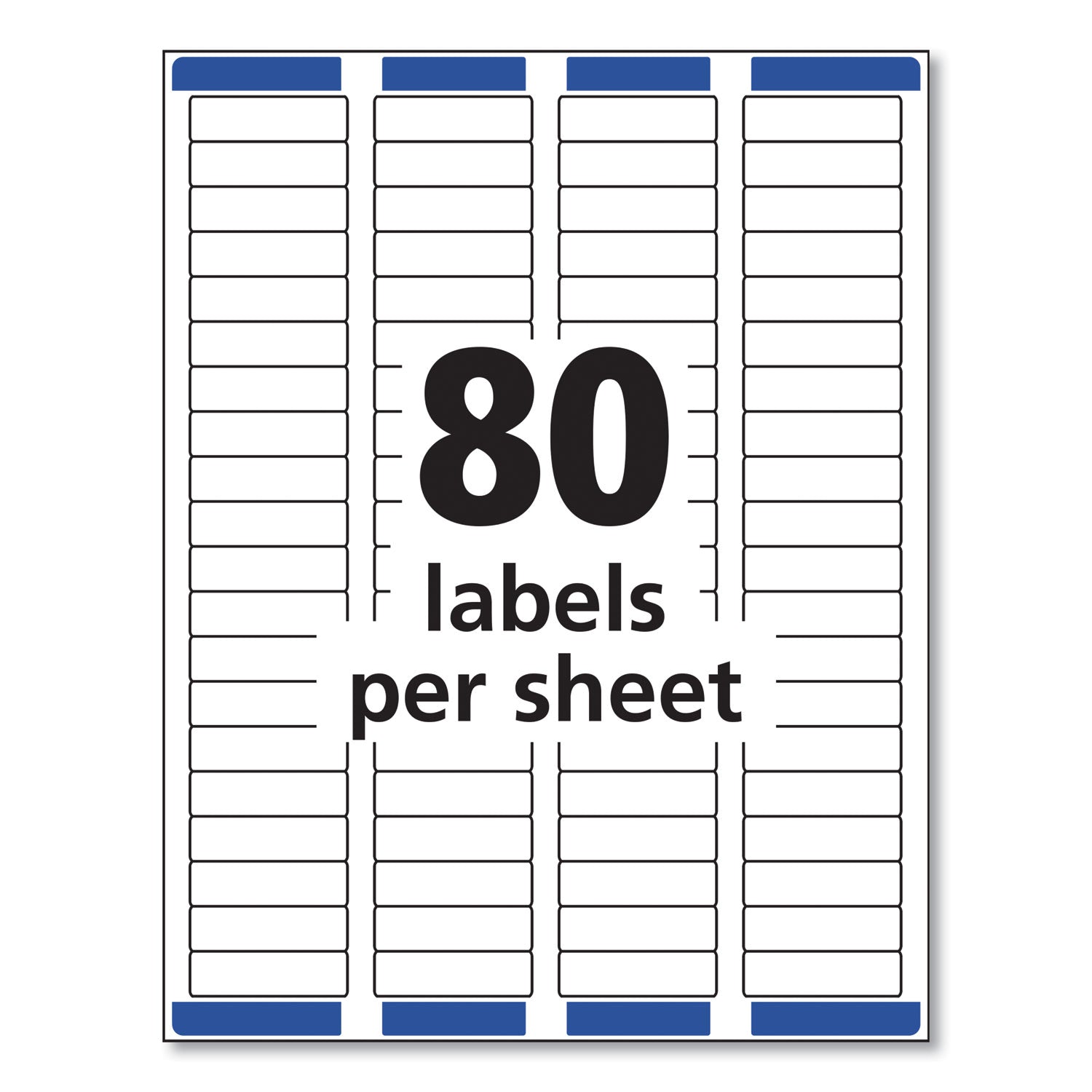 Avery® Easy Peel White Address Labels w/ Sure Feed Technology, Inkjet Printers, 0.5 x 1.75, White, 80/Sheet, 25 Sheets/Pack