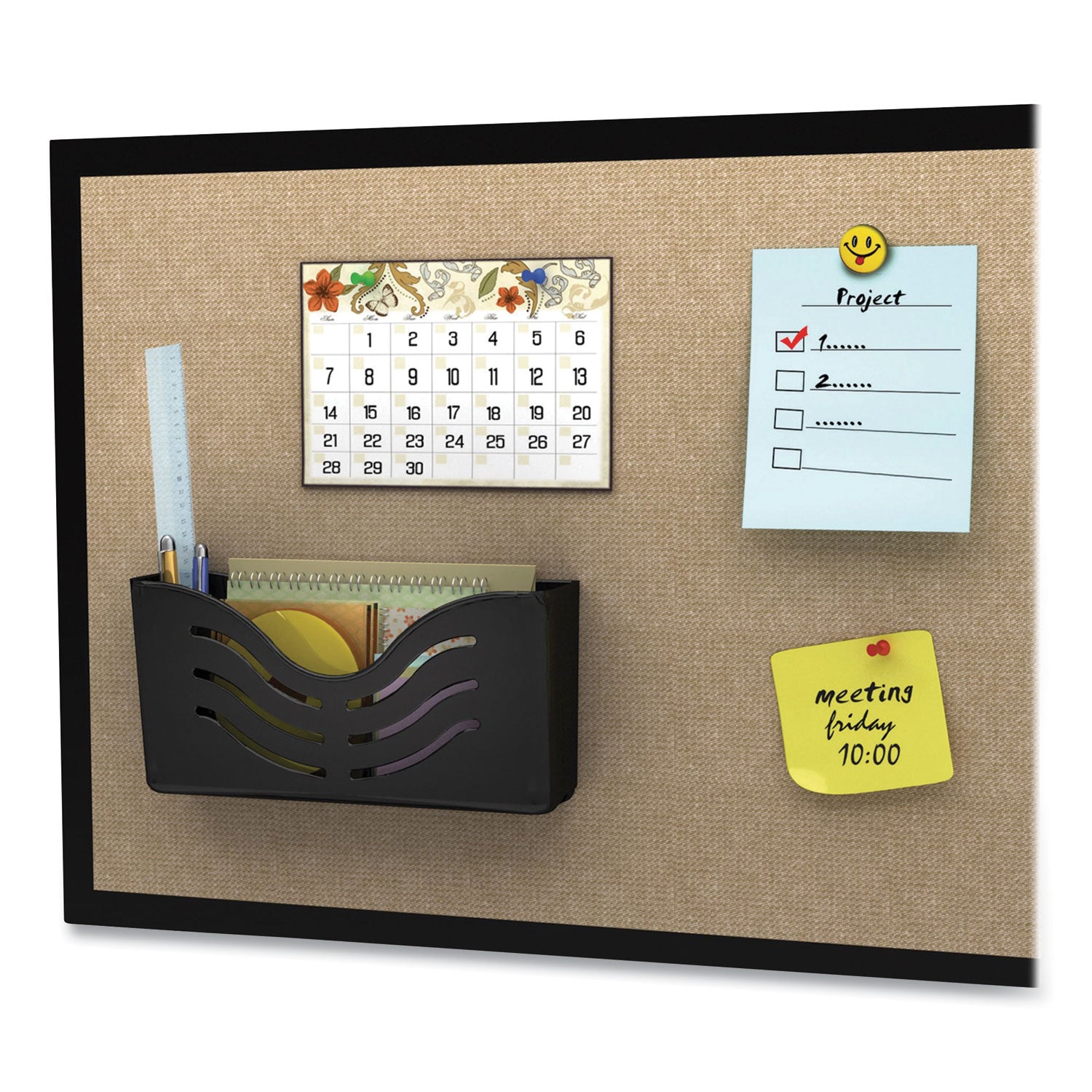 deflecto® EZ Link Magnetic Wall Mount Supply Organizer, Legal/Letter/Tabloid Size, 10" x 2.63" x 5", Black