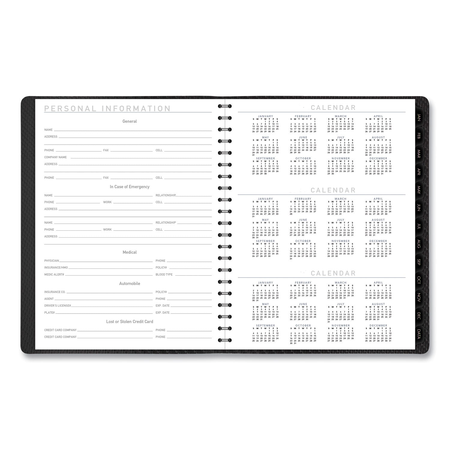 AT-A-GLANCE® Contemporary Weekly/Monthly Planner, Vertical-Column Format, 11 x 8.25, Graphite Cover, 12-Month (Jan to Dec): 2025