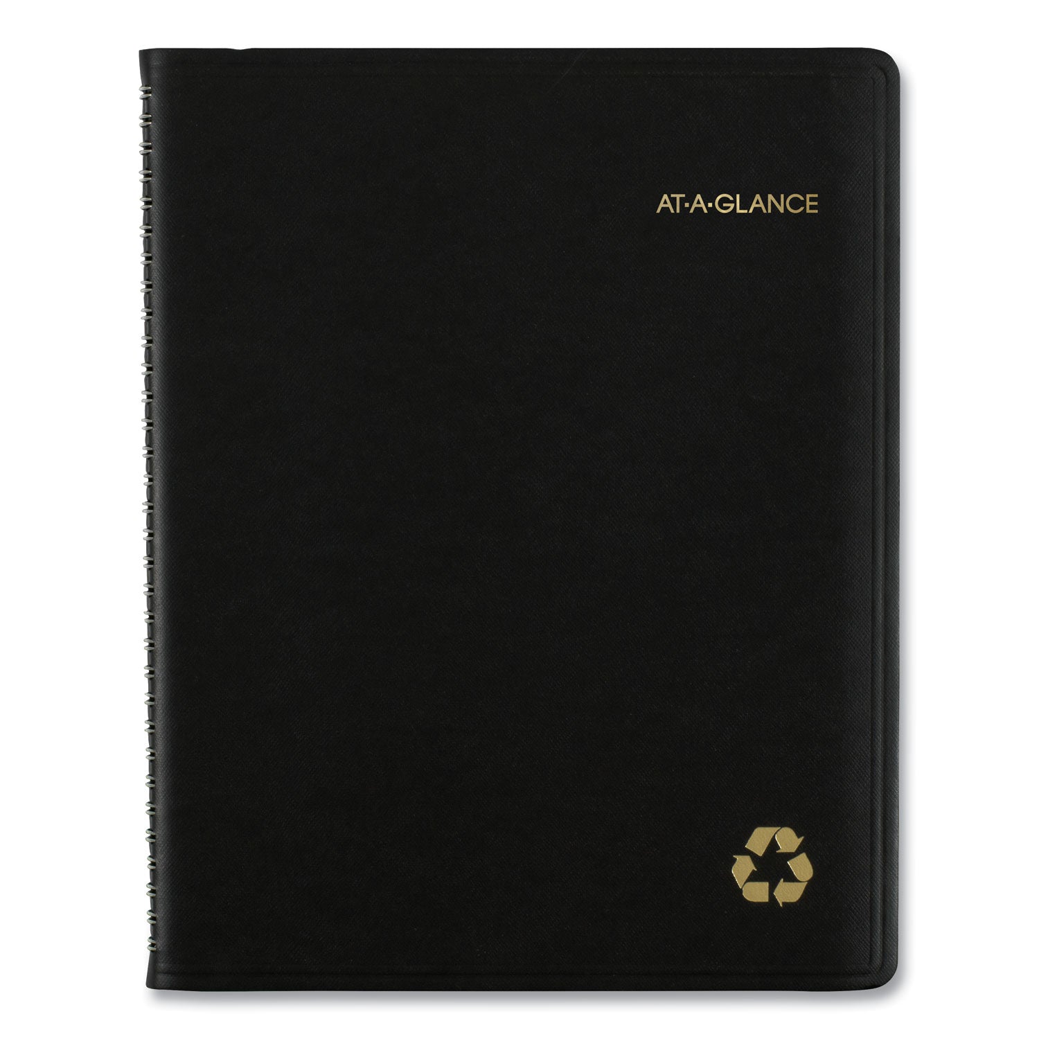 AT-A-GLANCE® Recycled Weekly Vertical-Column Format Appointment Book, 11 x 8.25, Black Cover, 12-Month (Jan to Dec): 2025