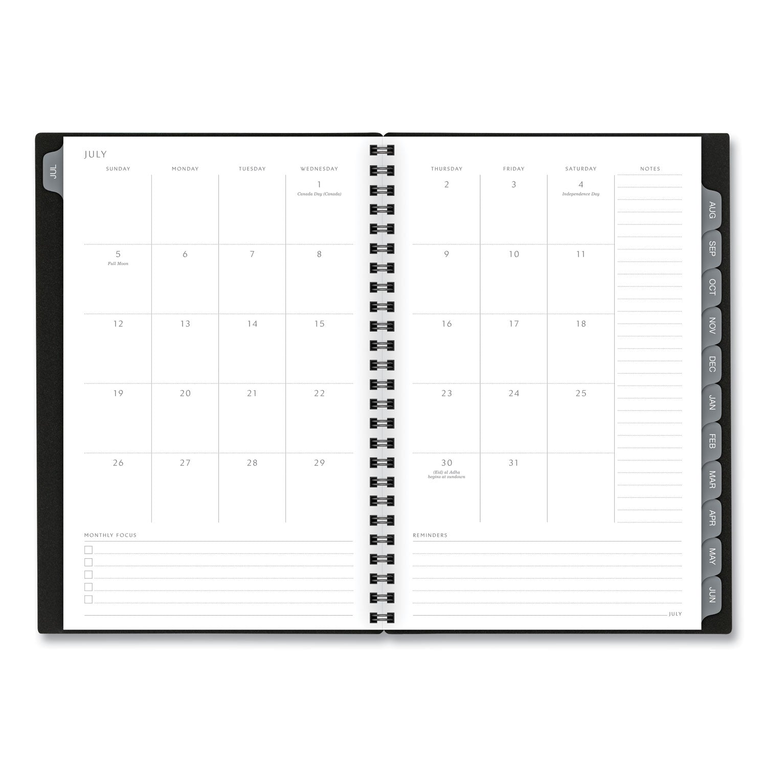 AT-A-GLANCE® Elevation Academic Weekly/Monthly Planner, 8.5 x 5.5, Black Cover, 12-Month (July to June): 2024 to 2025