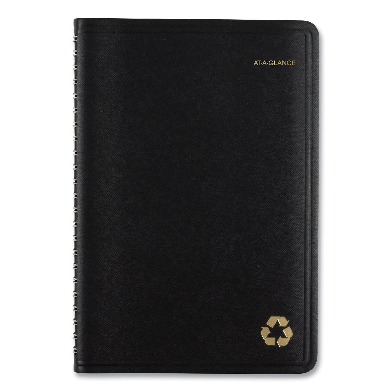 Recycled Weekly Block Format Appointment Book, 8.5 x 5.5, Black Cover, 12-Month (Jan to Dec): 2025