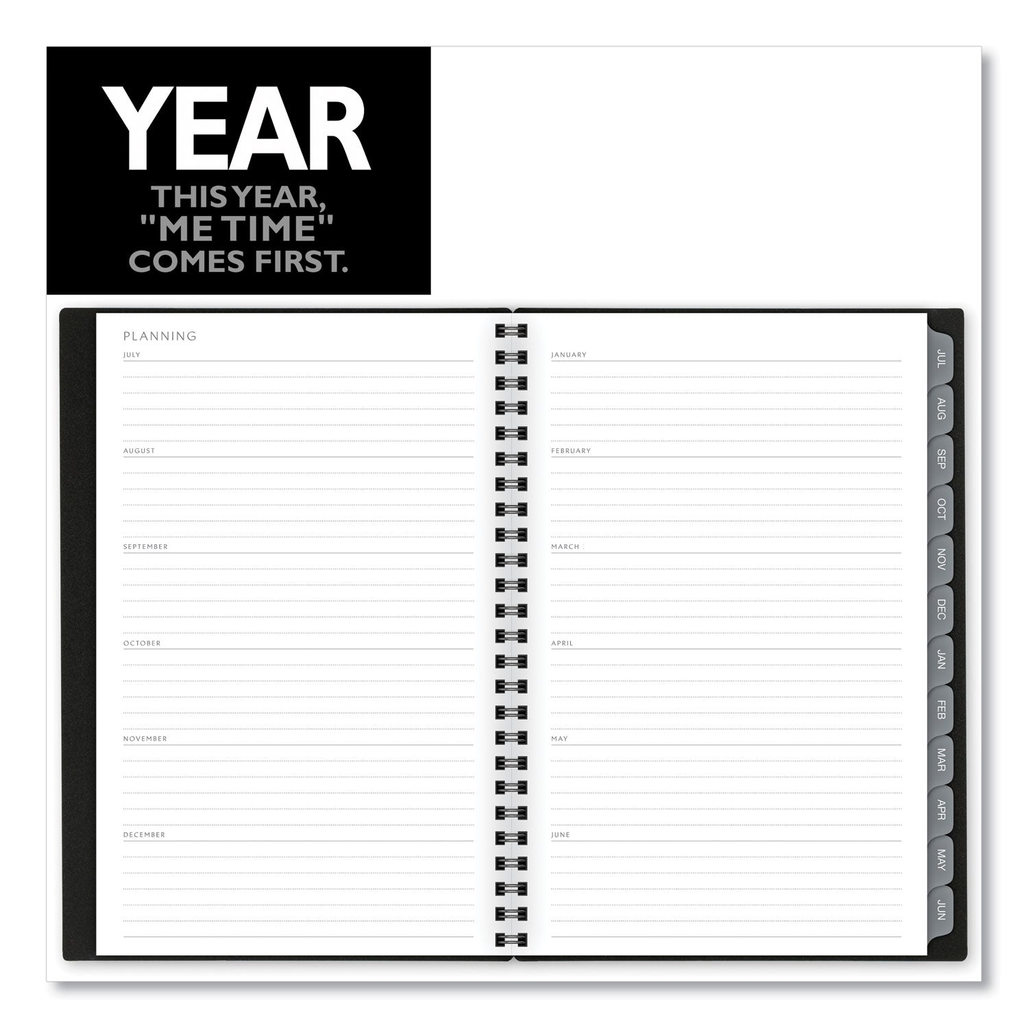 AT-A-GLANCE® Elevation Academic Weekly/Monthly Planner, 8.5 x 5.5, Black Cover, 12-Month (July to June): 2024 to 2025