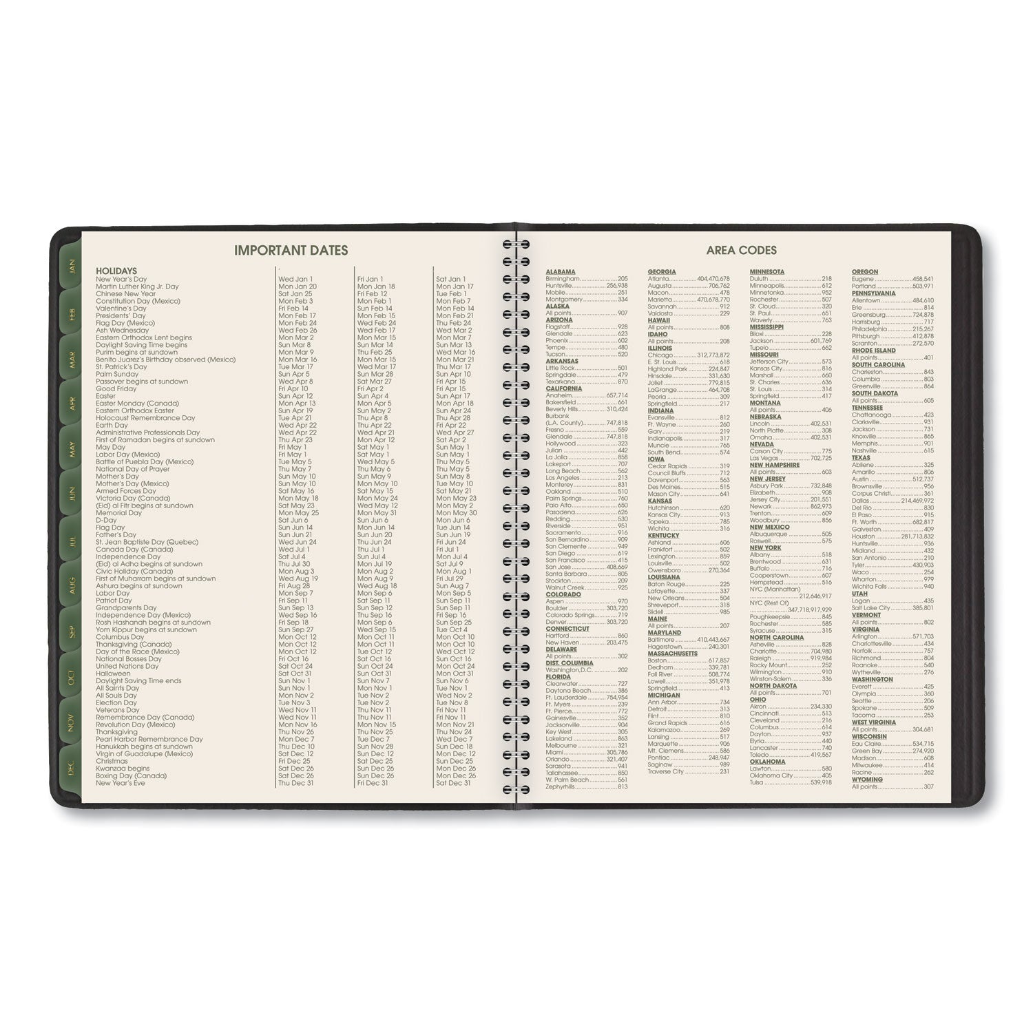 AT-A-GLANCE® Recycled Weekly Vertical-Column Format Appointment Book, 8.75 x 7, Black Cover, 12-Month (Jan to Dec): 2025