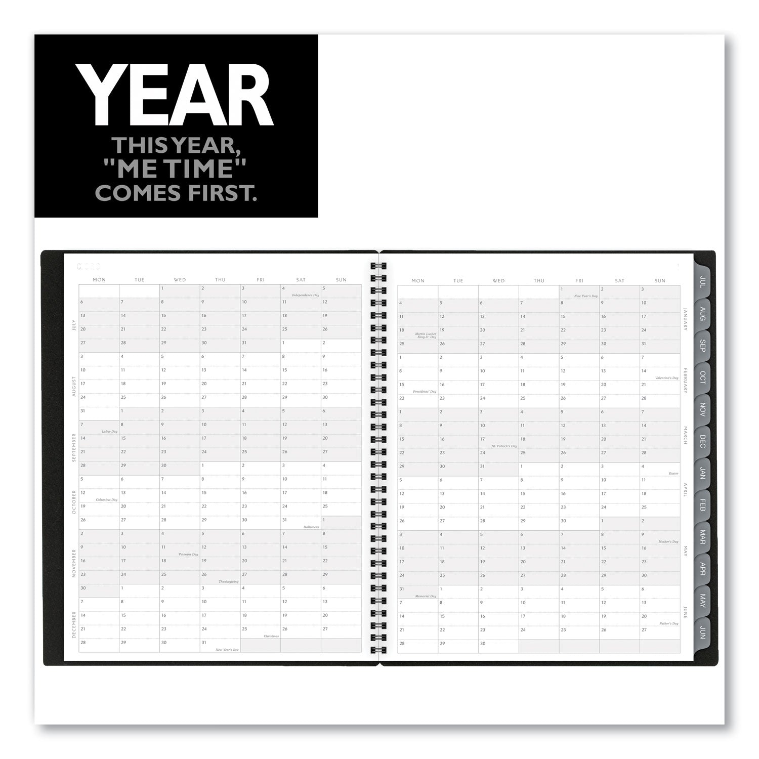 AT-A-GLANCE® Elevation Academic Weekly/Monthly Planner, 11 x 8.5, Black Cover, 12-Month (July to June): 2024 to 2025