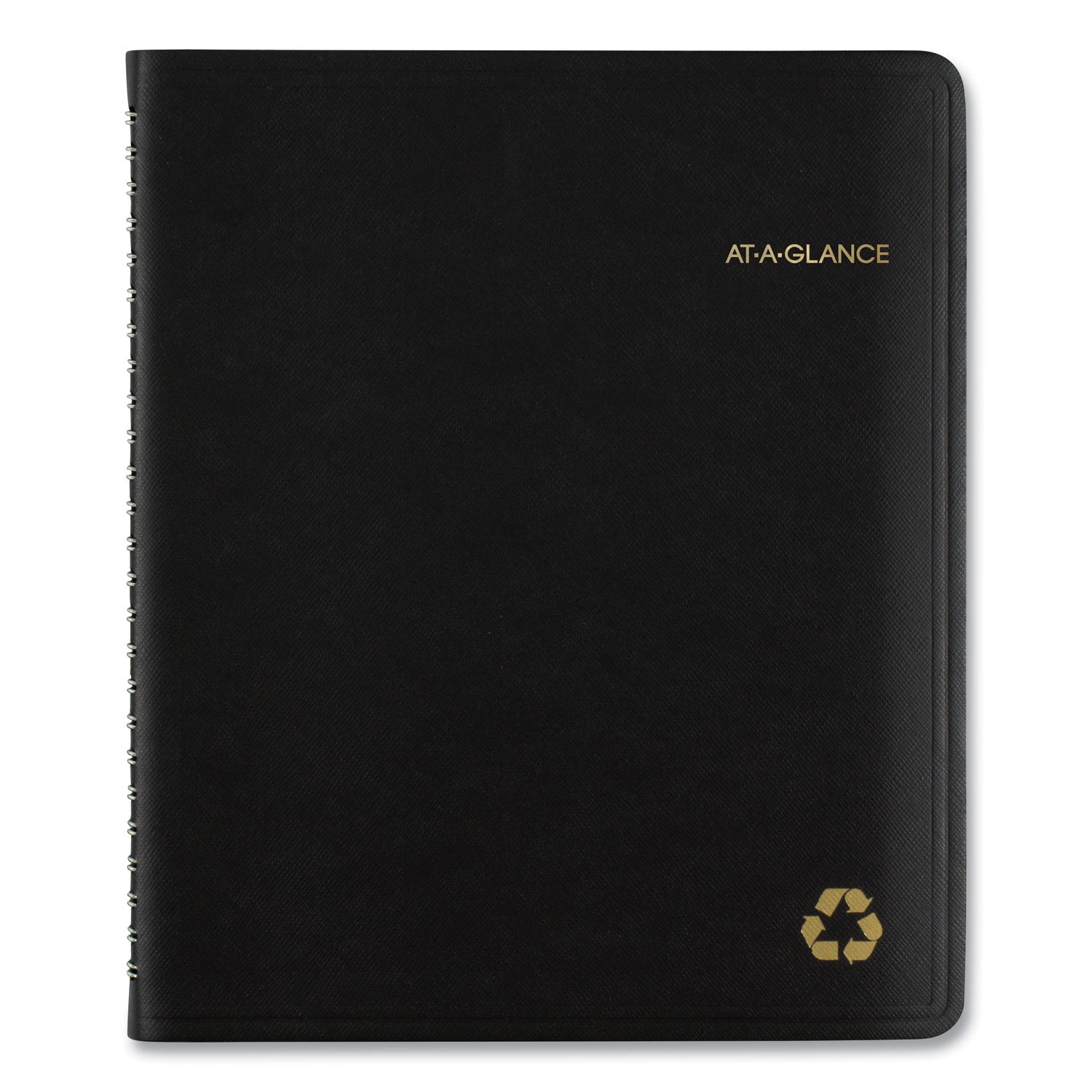 AT-A-GLANCE® Recycled Weekly Vertical-Column Format Appointment Book, 8.75 x 7, Black Cover, 12-Month (Jan to Dec): 2025