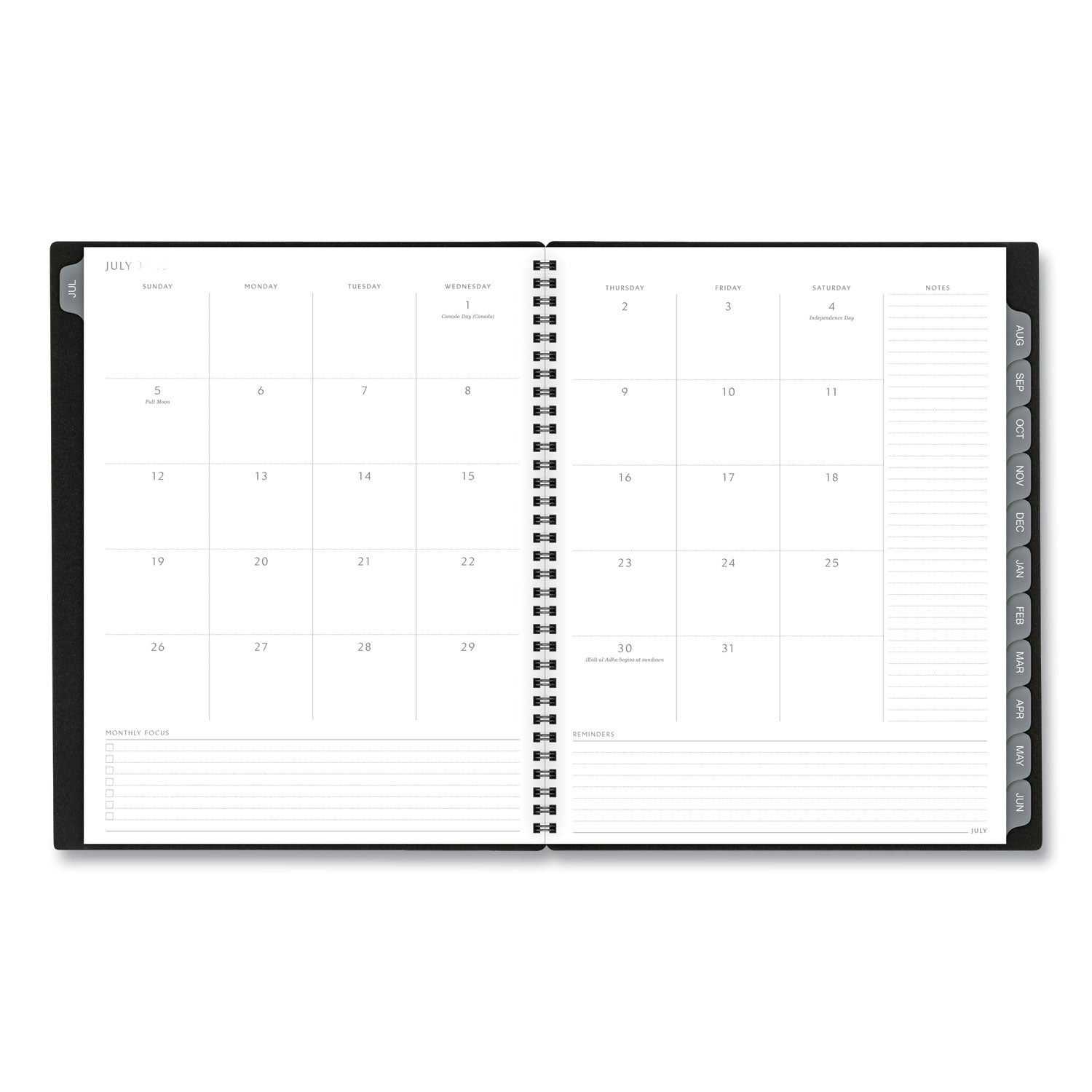 AT-A-GLANCE® Elevation Academic Weekly/Monthly Planner, 11 x 8.5, Black Cover, 12-Month (July to June): 2024 to 2025