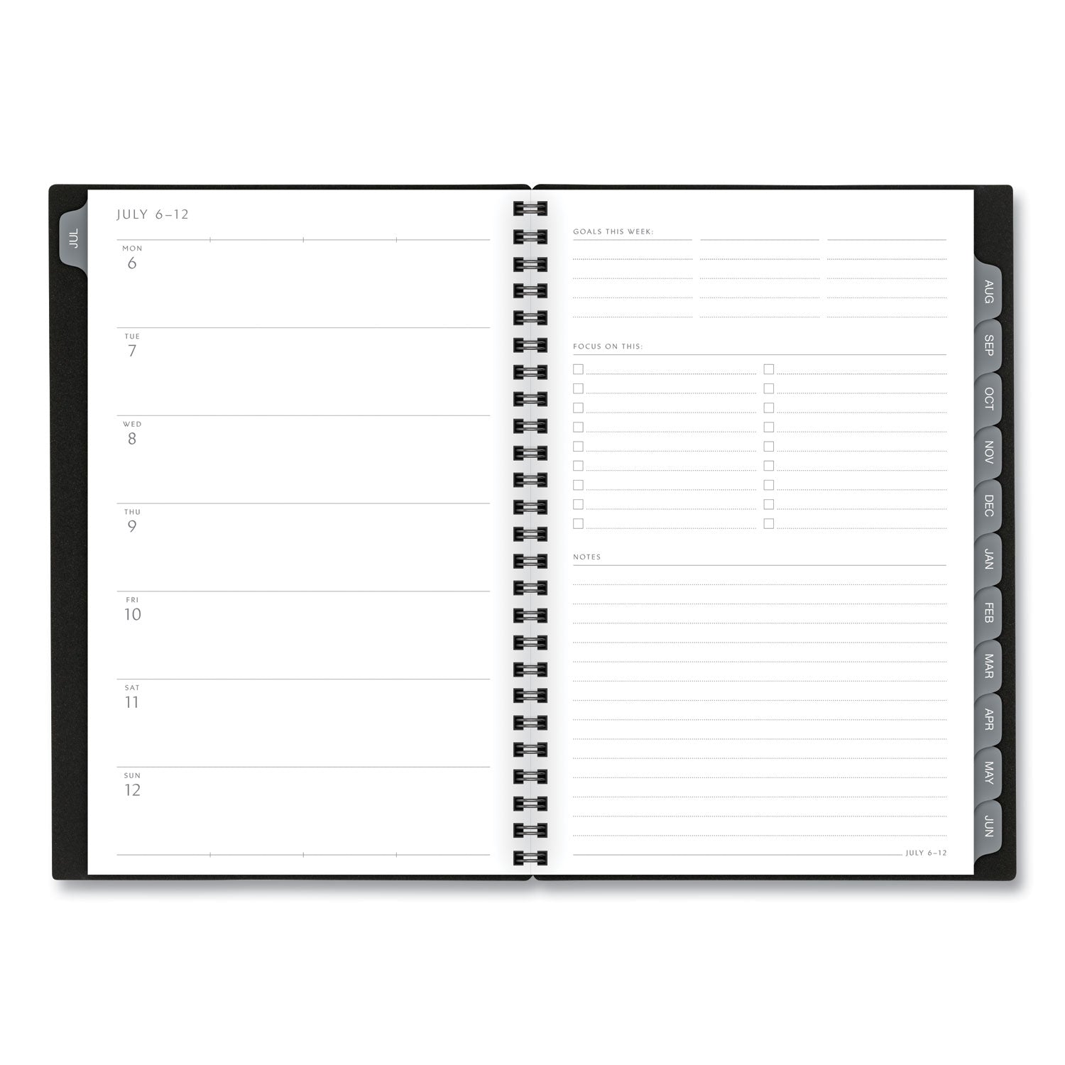 AT-A-GLANCE® Elevation Academic Weekly/Monthly Planner, 8.5 x 5.5, Black Cover, 12-Month (July to June): 2024 to 2025