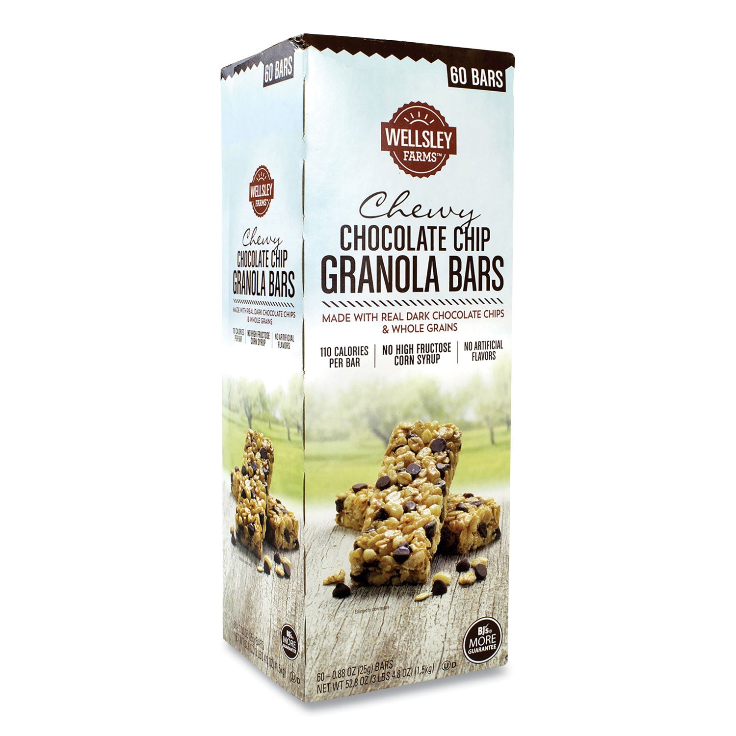 Wellsley Farms™ Chewy Chocolate Chip Granola Bars, 0.88 oz Bar, 60 Bars/Box