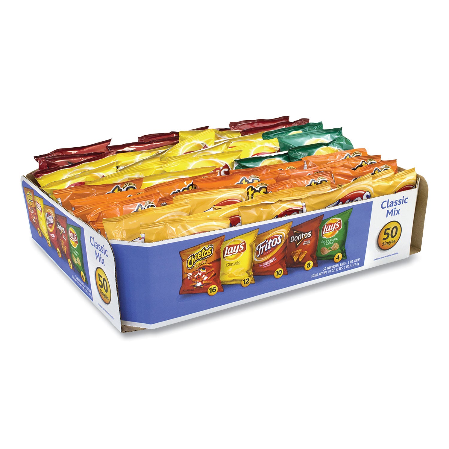 Potato Chips Bags Variety Pack, Assorted Flavors, 1 oz Bag, 50 Bags/Carton