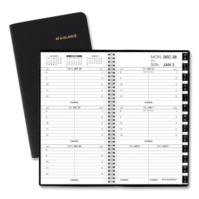 Compact Weekly Appointment Book, 6.25 x 3.25, Black Cover, 12-Month (Jan to Dec): 2024 Flipcost Flipcost