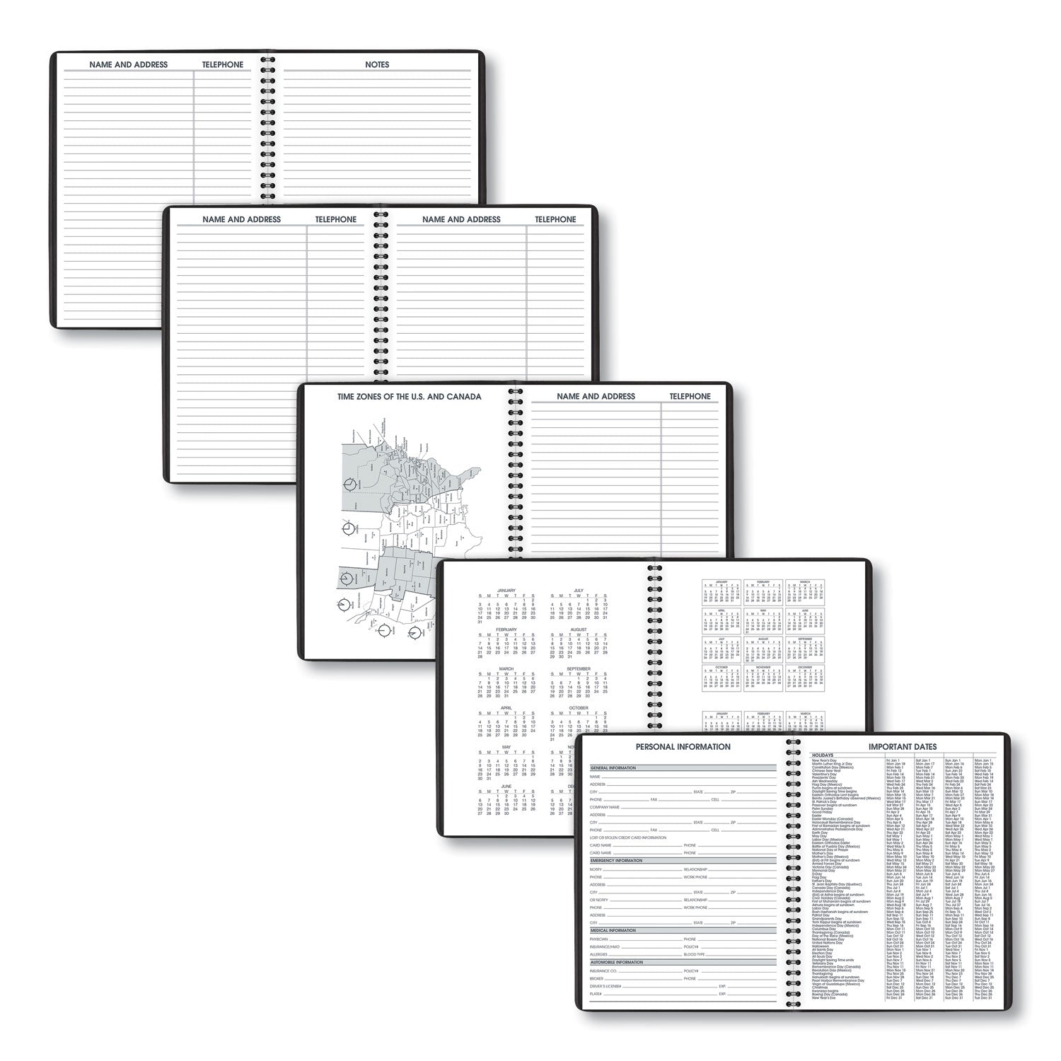 AT-A-GLANCE® Weekly Planner Ruled for Open Scheduling, 8.75 x 6.75, Black Cover, 12-Month (Jan to Dec): 2025