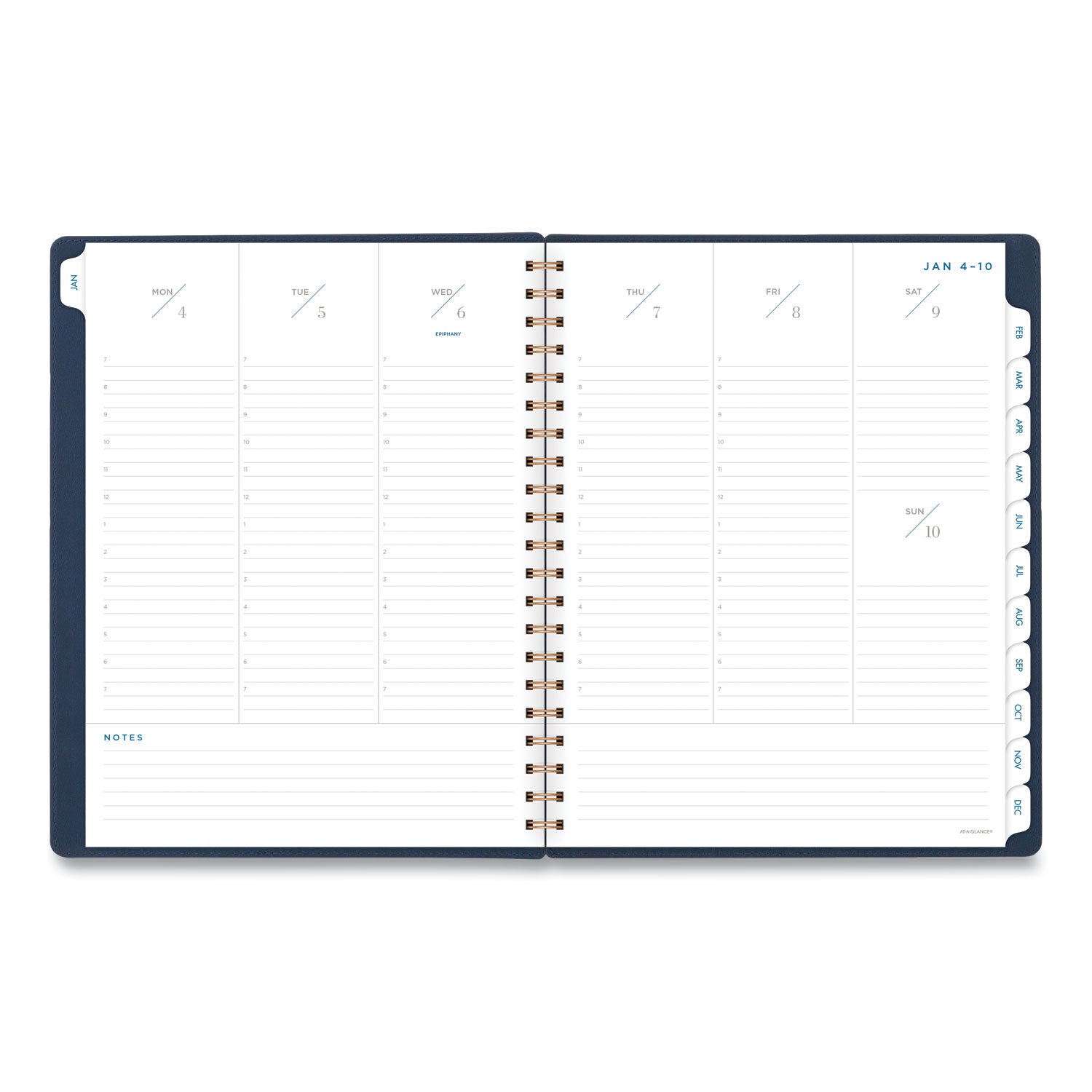 AT-A-GLANCE® Signature Collection Firenze Navy Weekly/Monthly Planner, 11 x 8.5, Navy Cover, 13-Month: Jan 2025 to Jan 2026